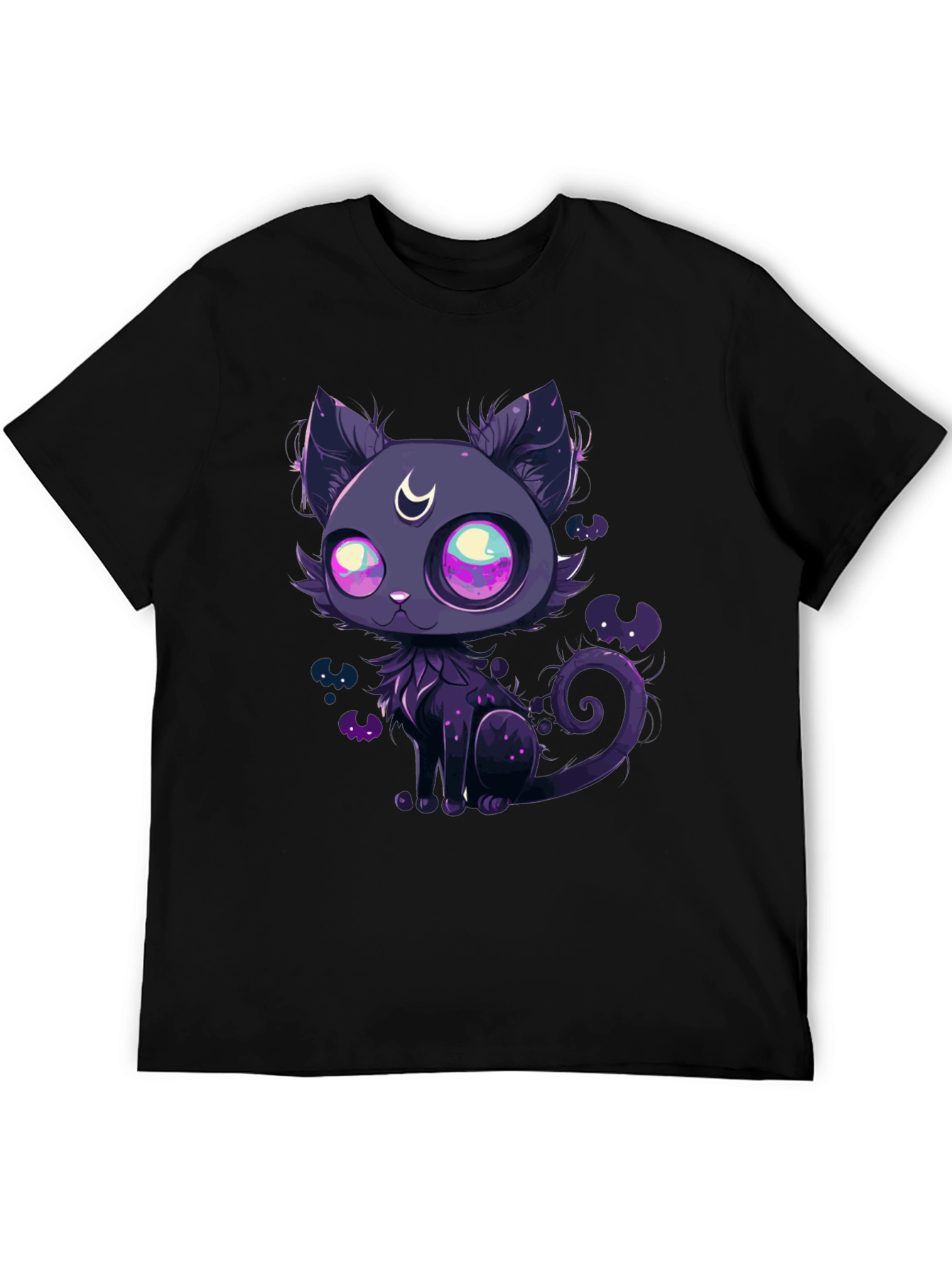 Mystic Moon Cat Black T-Shirt