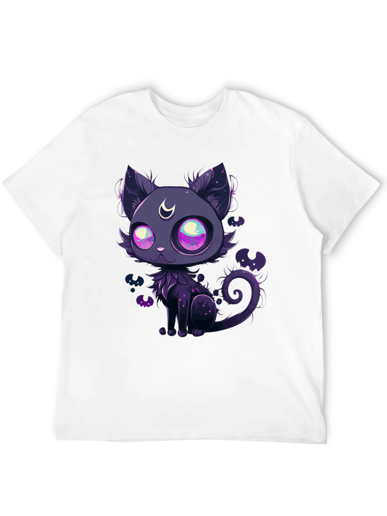Mystic Moon Cat Black T-Shirt