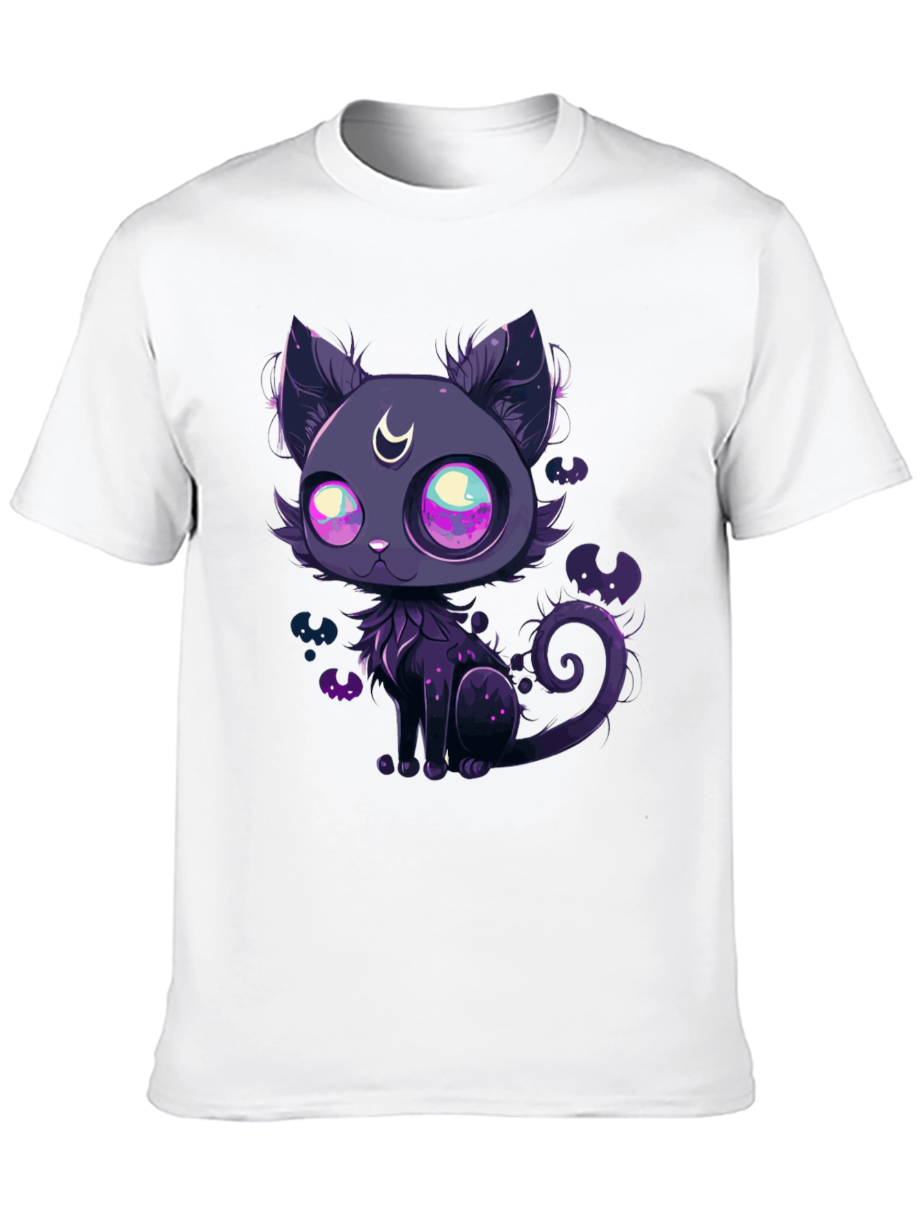Mystic Moon Cat Black T-Shirt