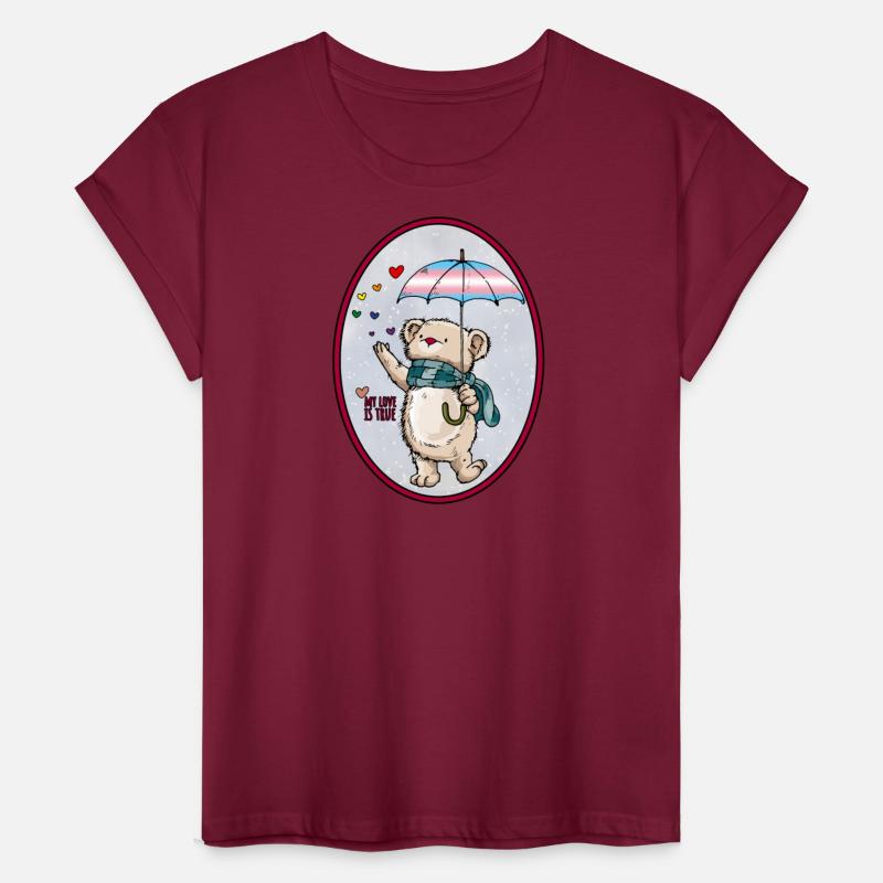 Winter Bear With Umbrella In Trans Flag Colors