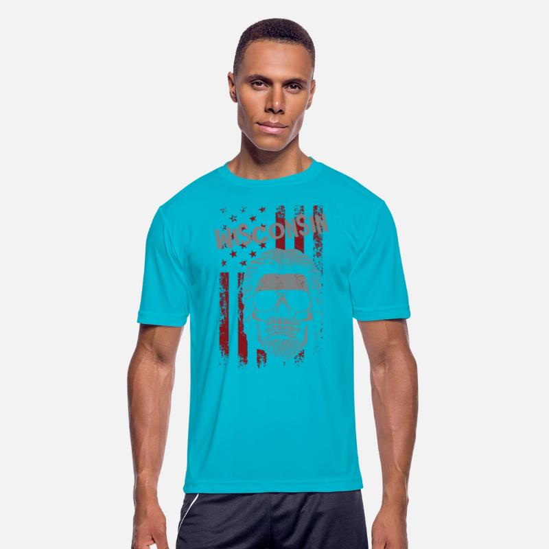 Wisconsin American Patriot Mullet Punk Rock Skull