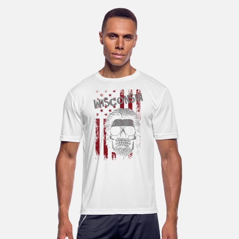 Wisconsin American Patriot Mullet Punk Rock Skull