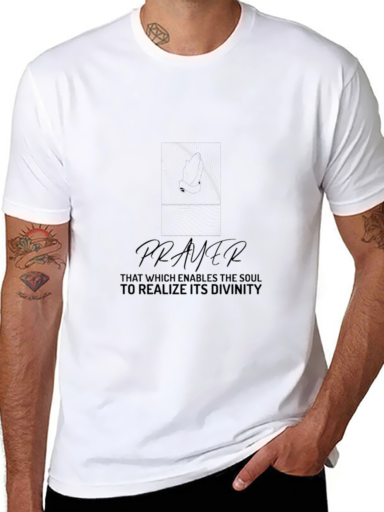 Prayer Graphic Black T-Shirt: Divine Inspiration