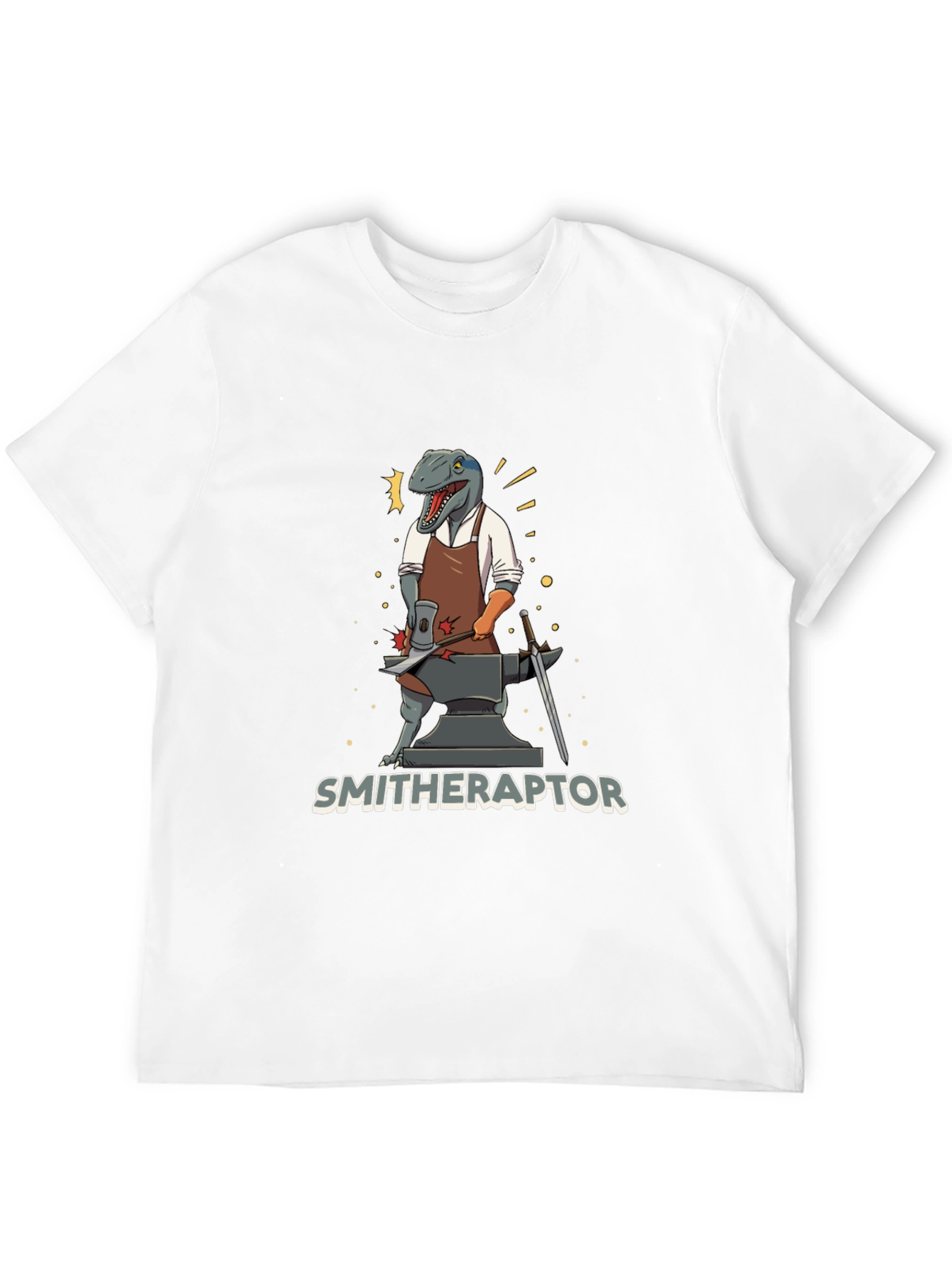 Smithraptor T-Shirt - Black Dinosaur Blacksmith Tee