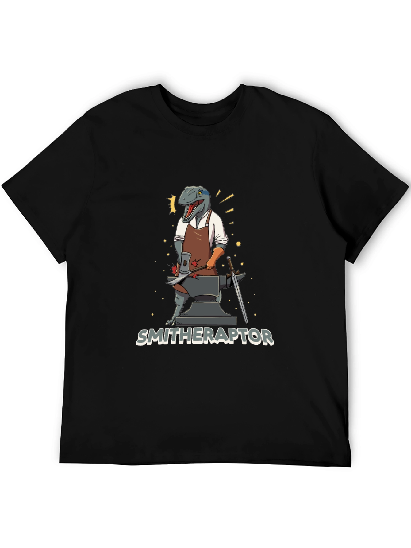 Smithraptor T-Shirt - Black Dinosaur Blacksmith Tee