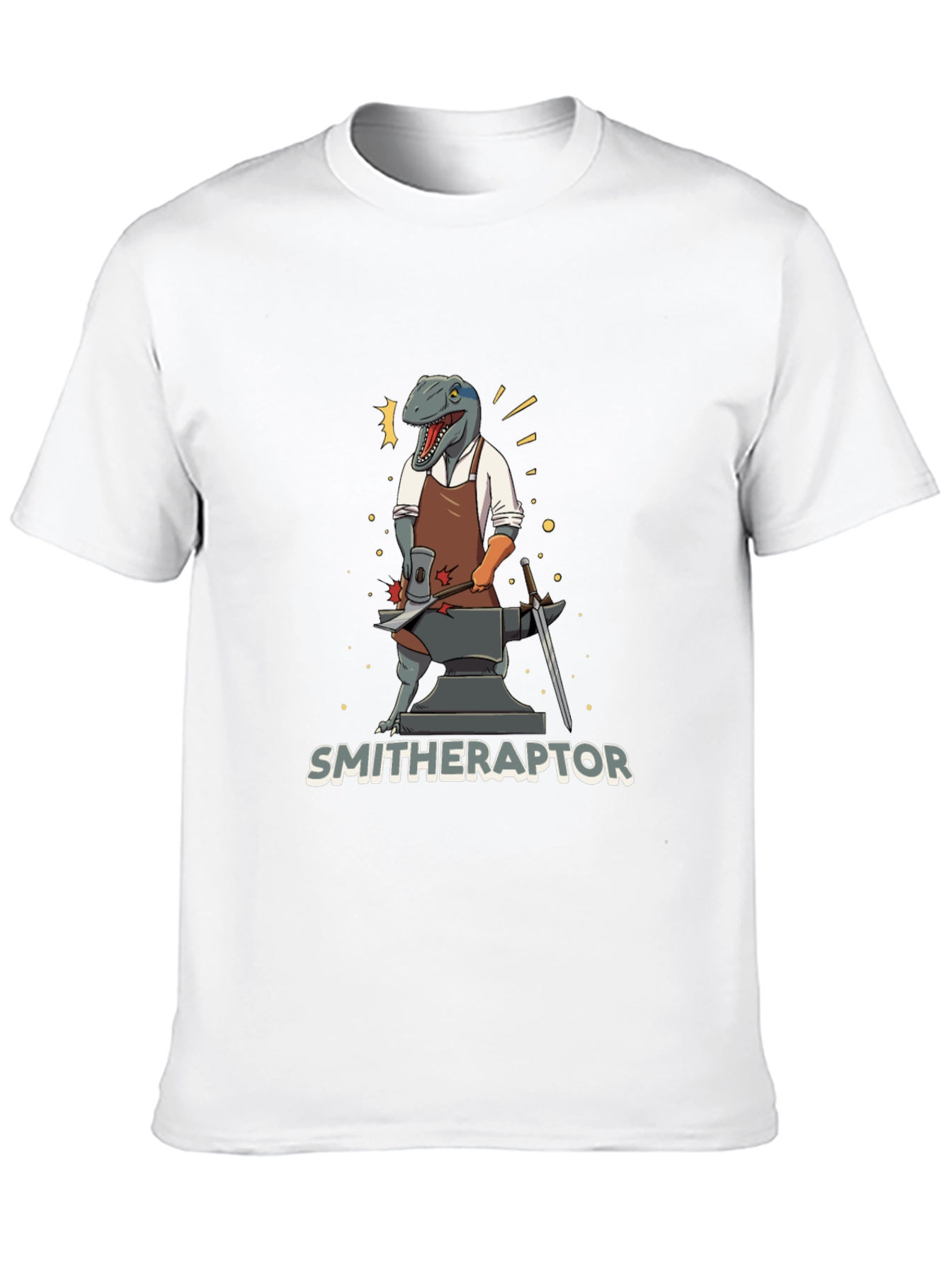 Smithraptor T-Shirt - Black Dinosaur Blacksmith Tee