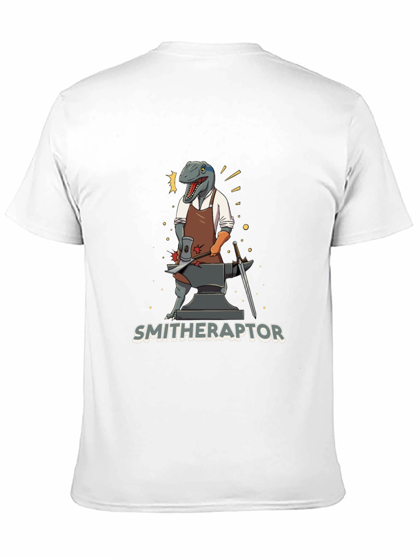 Smithraptor T-Shirt - Black Dinosaur Blacksmith Tee