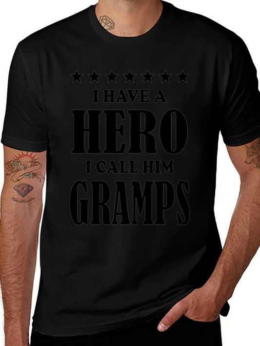 Hero Gramps T-Shirt - Black - Gift for Grandpa