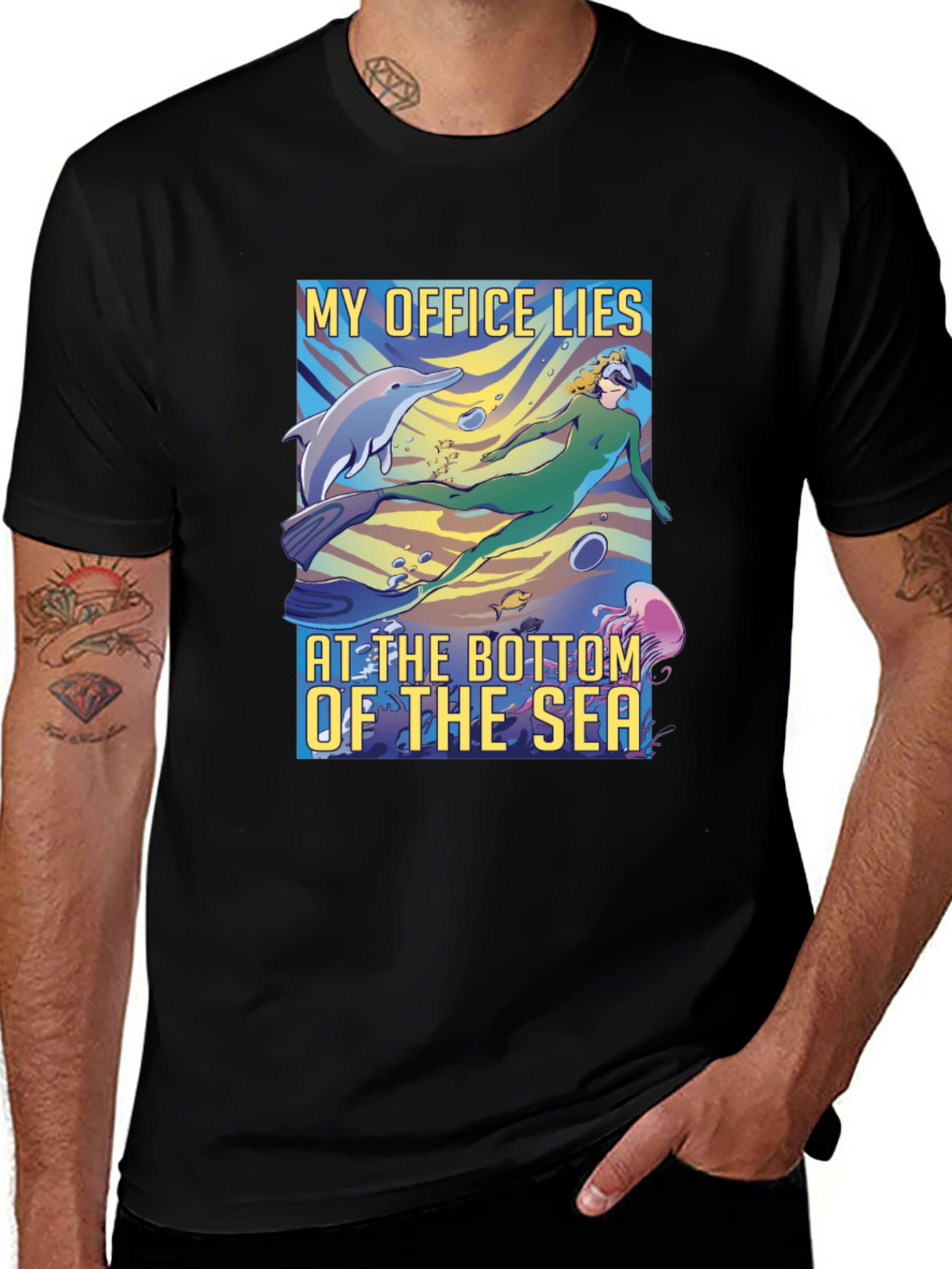Ocean Office Black T-Shirt