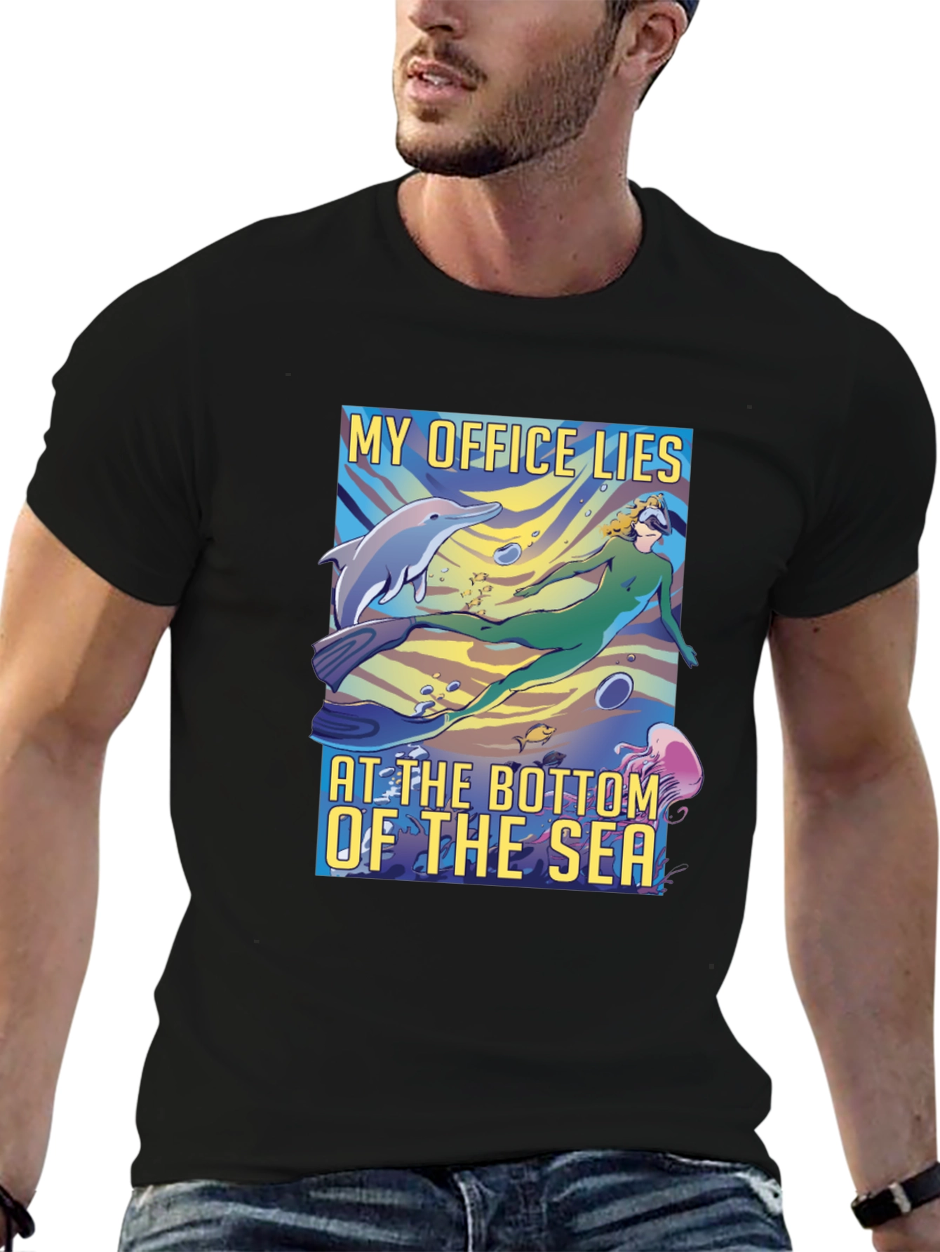 Ocean Office Black T-Shirt