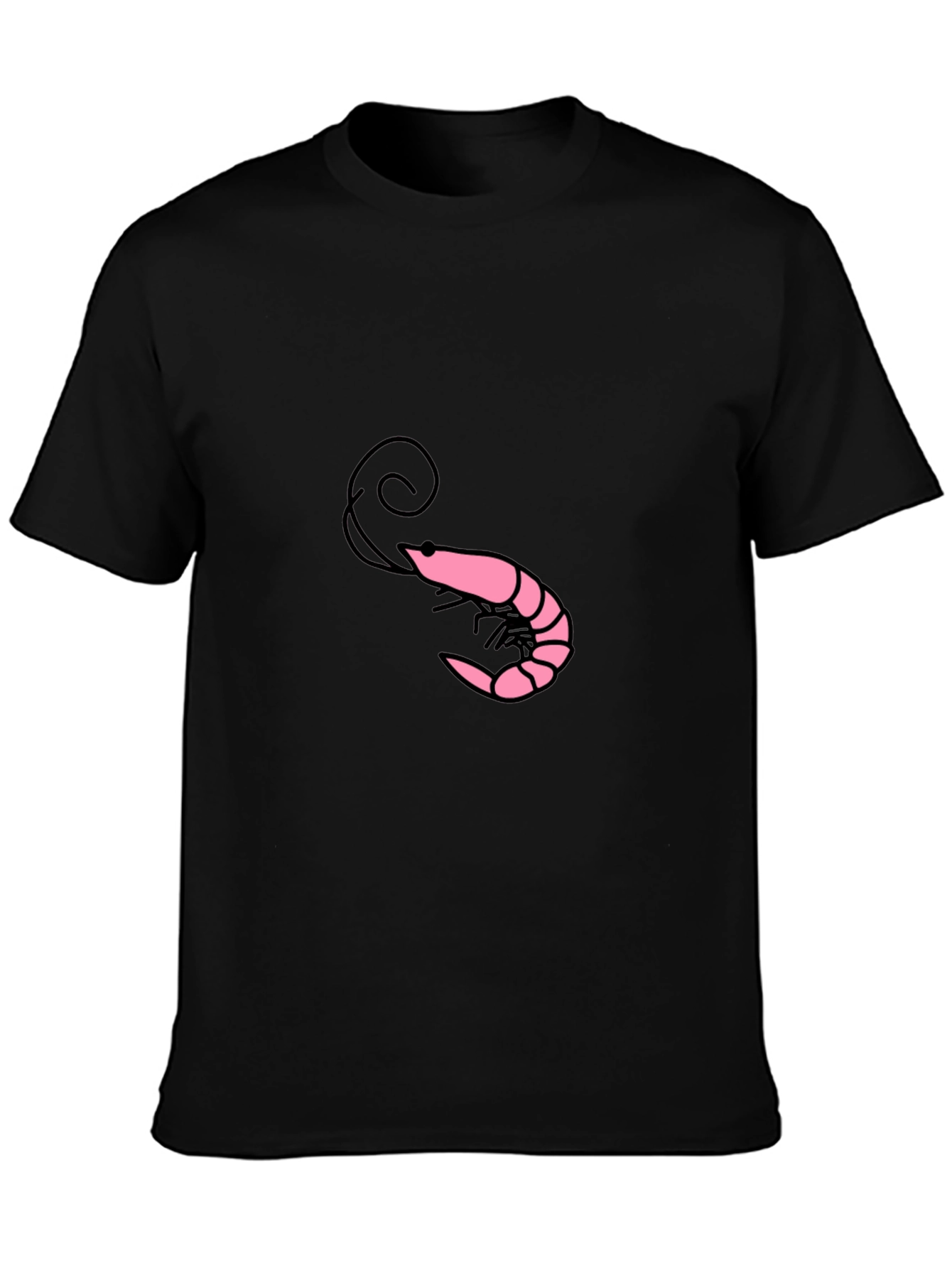 Shrimp Graphic Tee - Black Cotton Blend Shirt