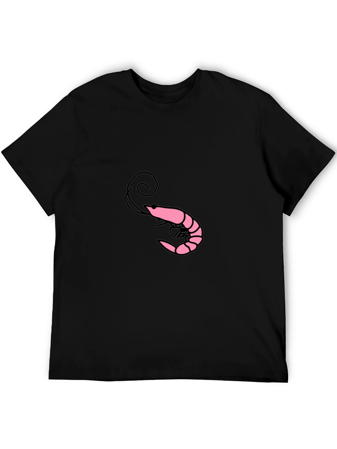 Shrimp Graphic Tee - Black Cotton Blend Shirt