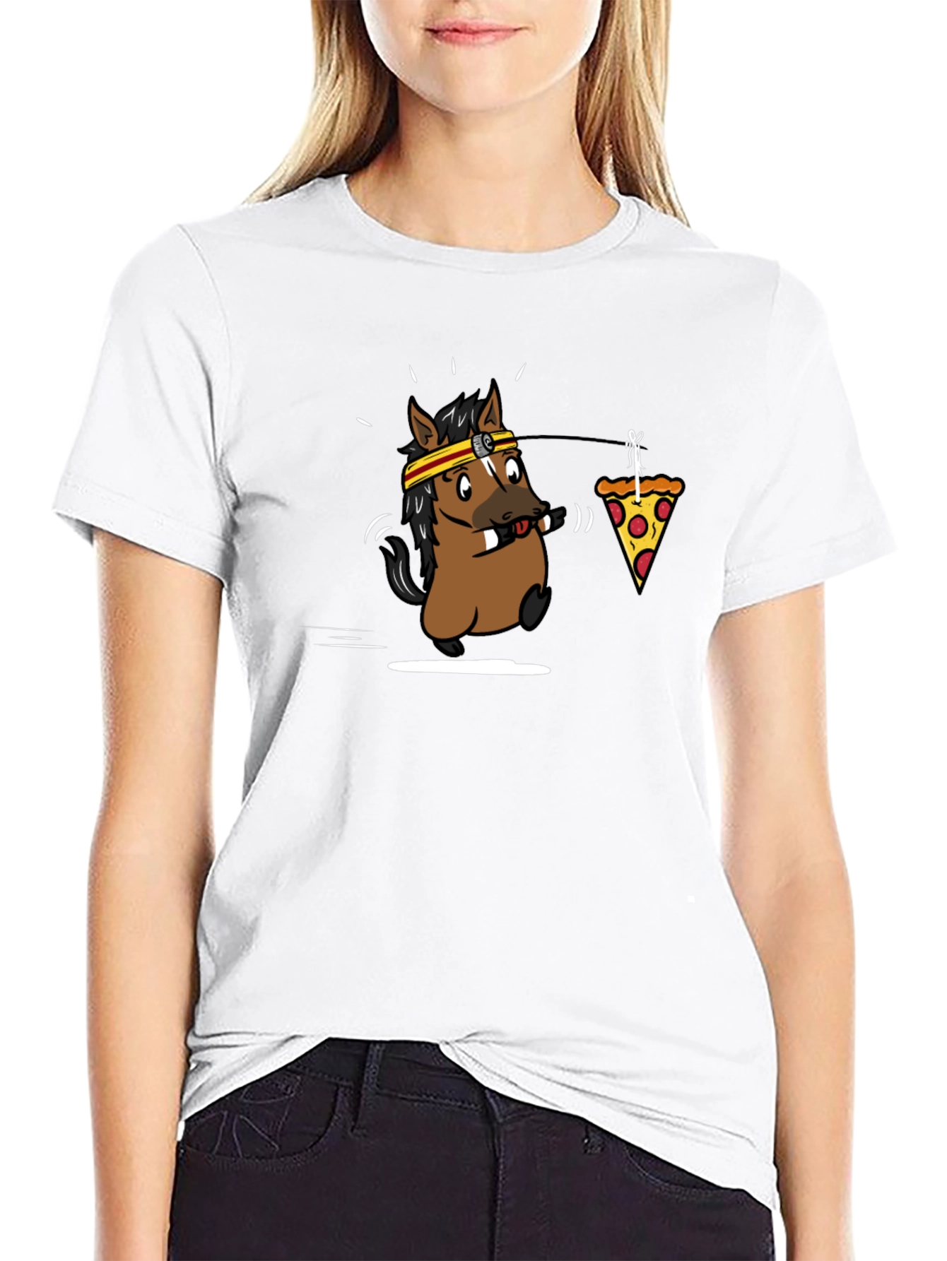 Funny Horse Pizza T-Shirt