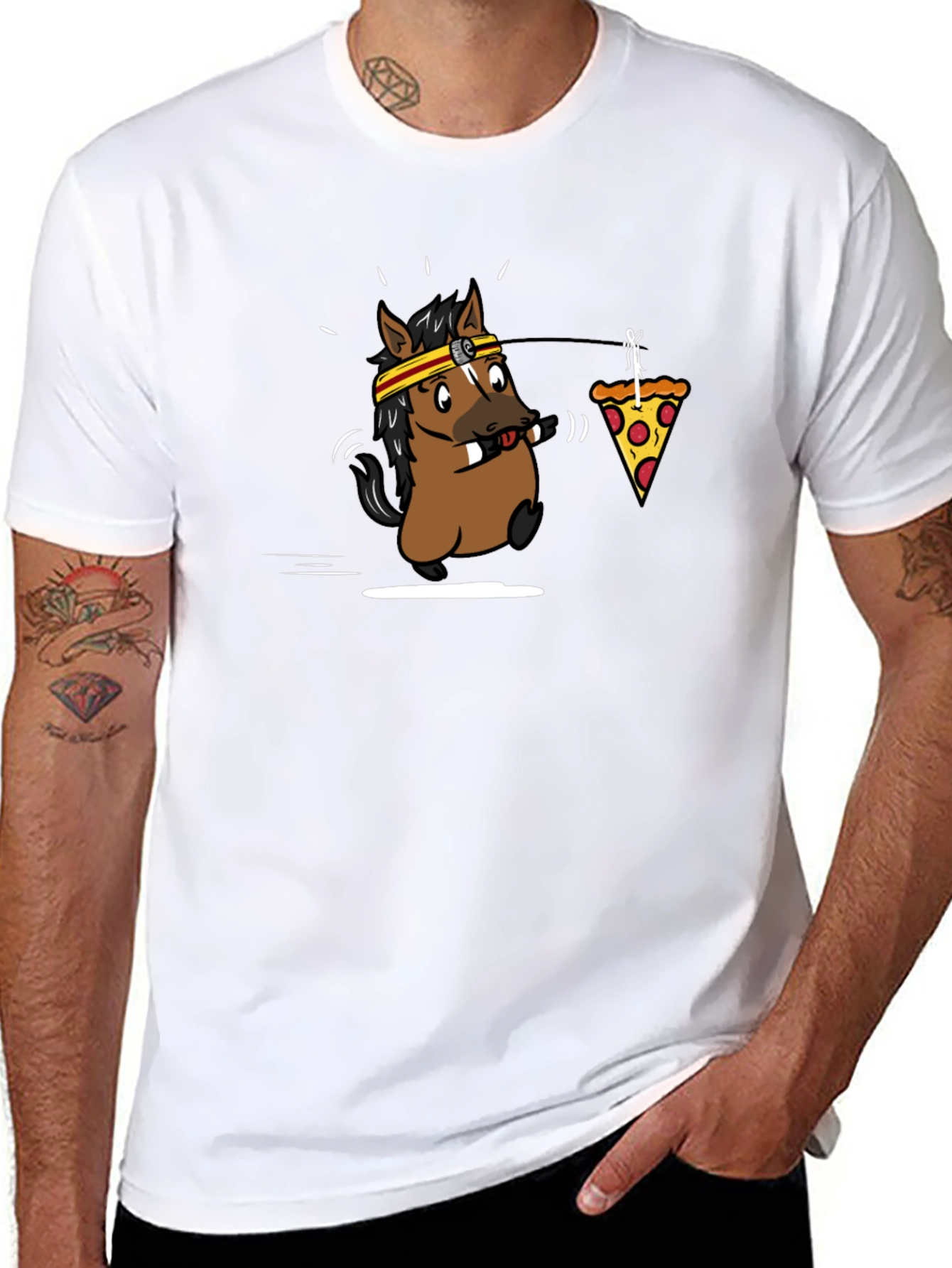 Funny Horse Pizza T-Shirt