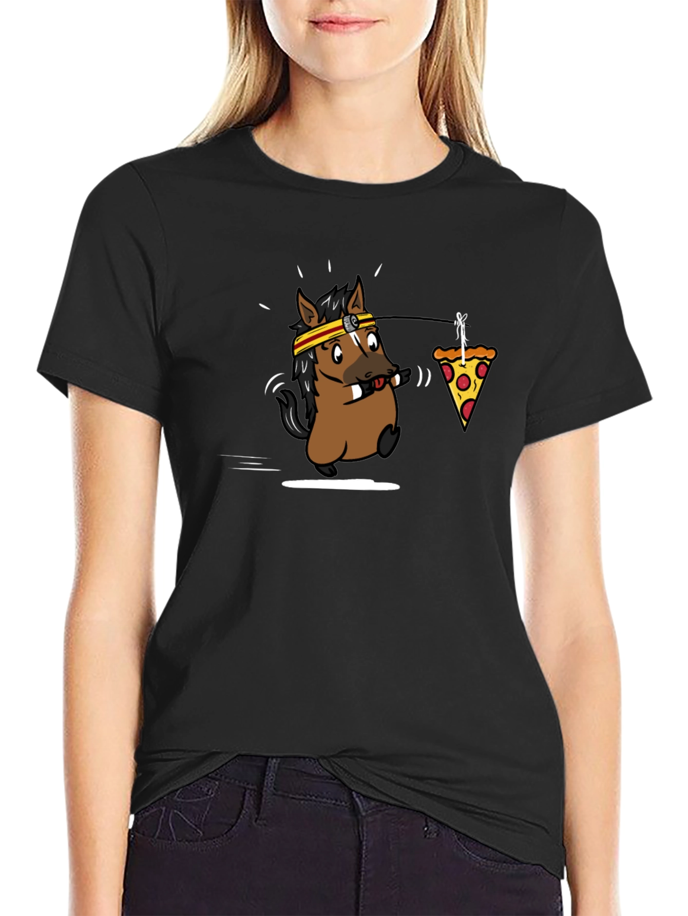 Funny Horse Pizza T-Shirt