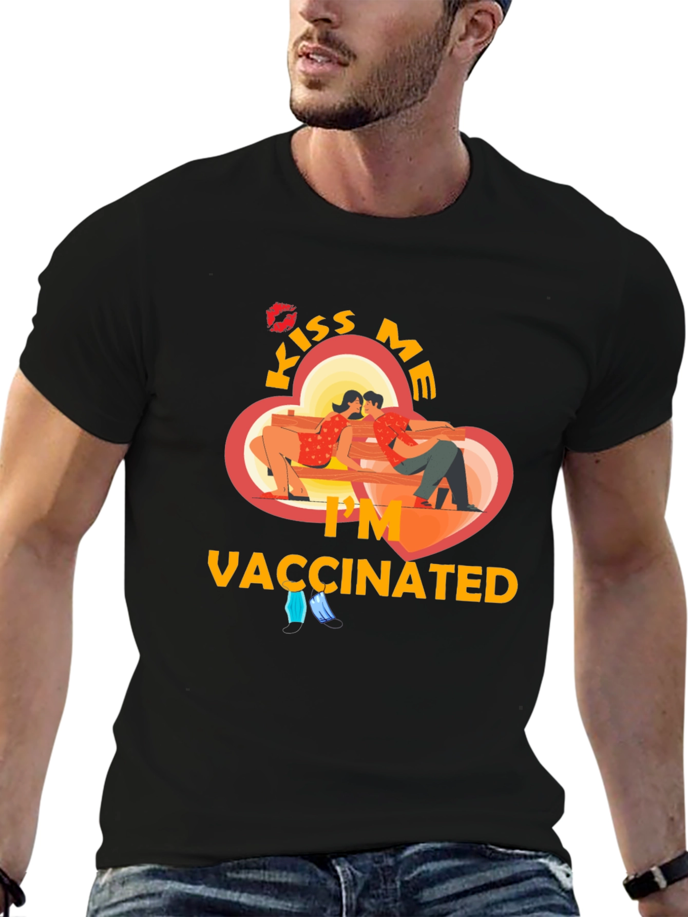 Kiss Me Im Vaccinated Graphic Tee