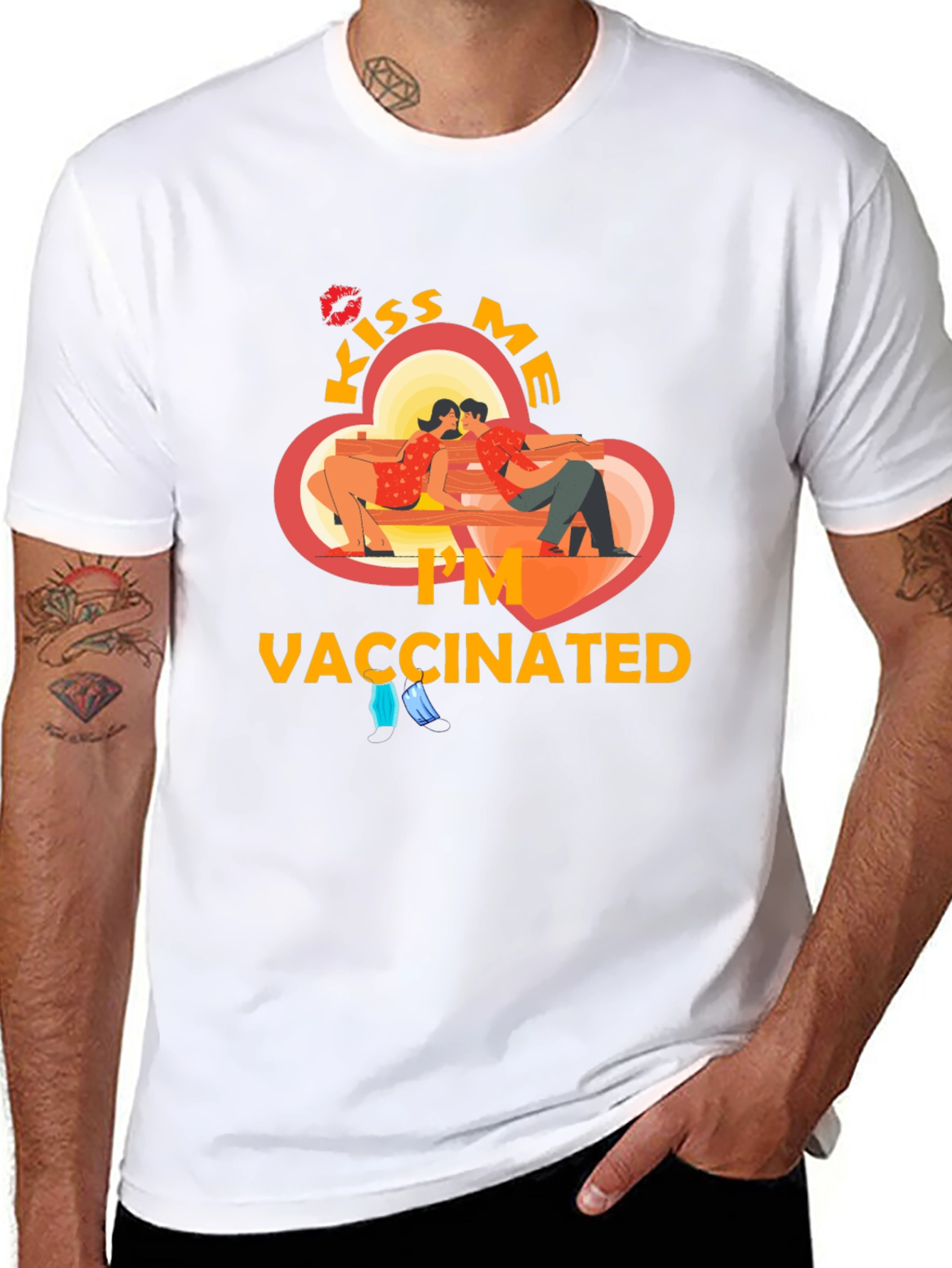 Kiss Me Im Vaccinated Graphic Tee