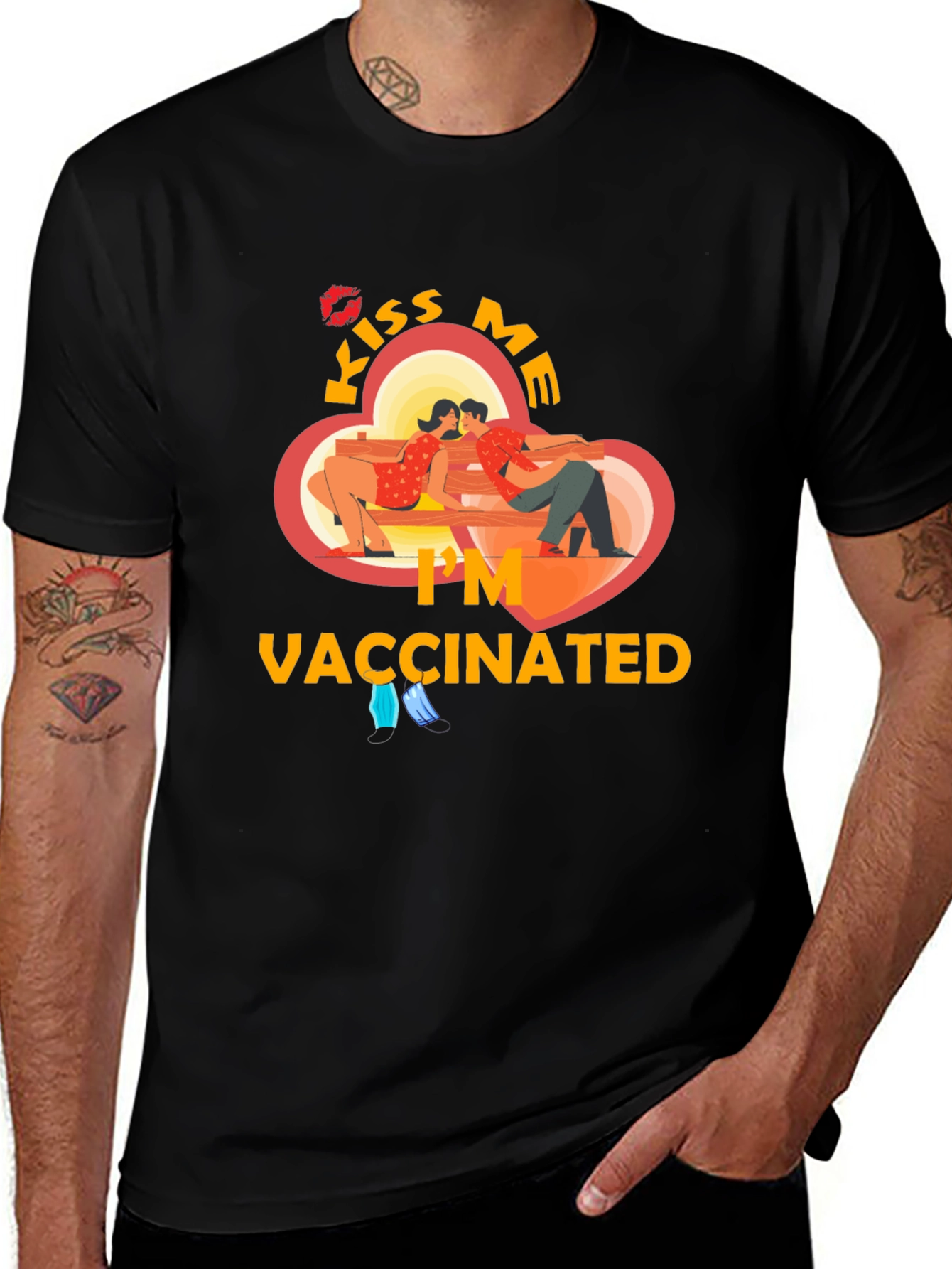 Kiss Me Im Vaccinated Graphic Tee