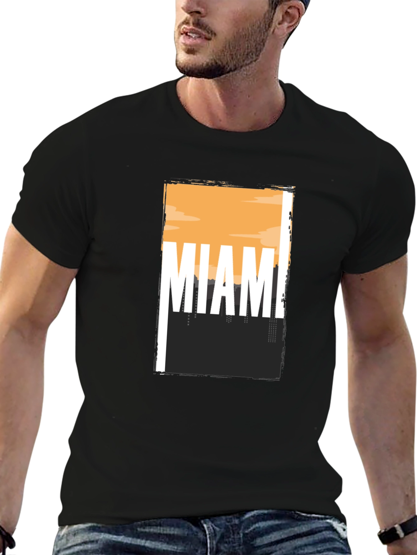 Miami Skyline Graphic Tee - Soft Cotton Blend