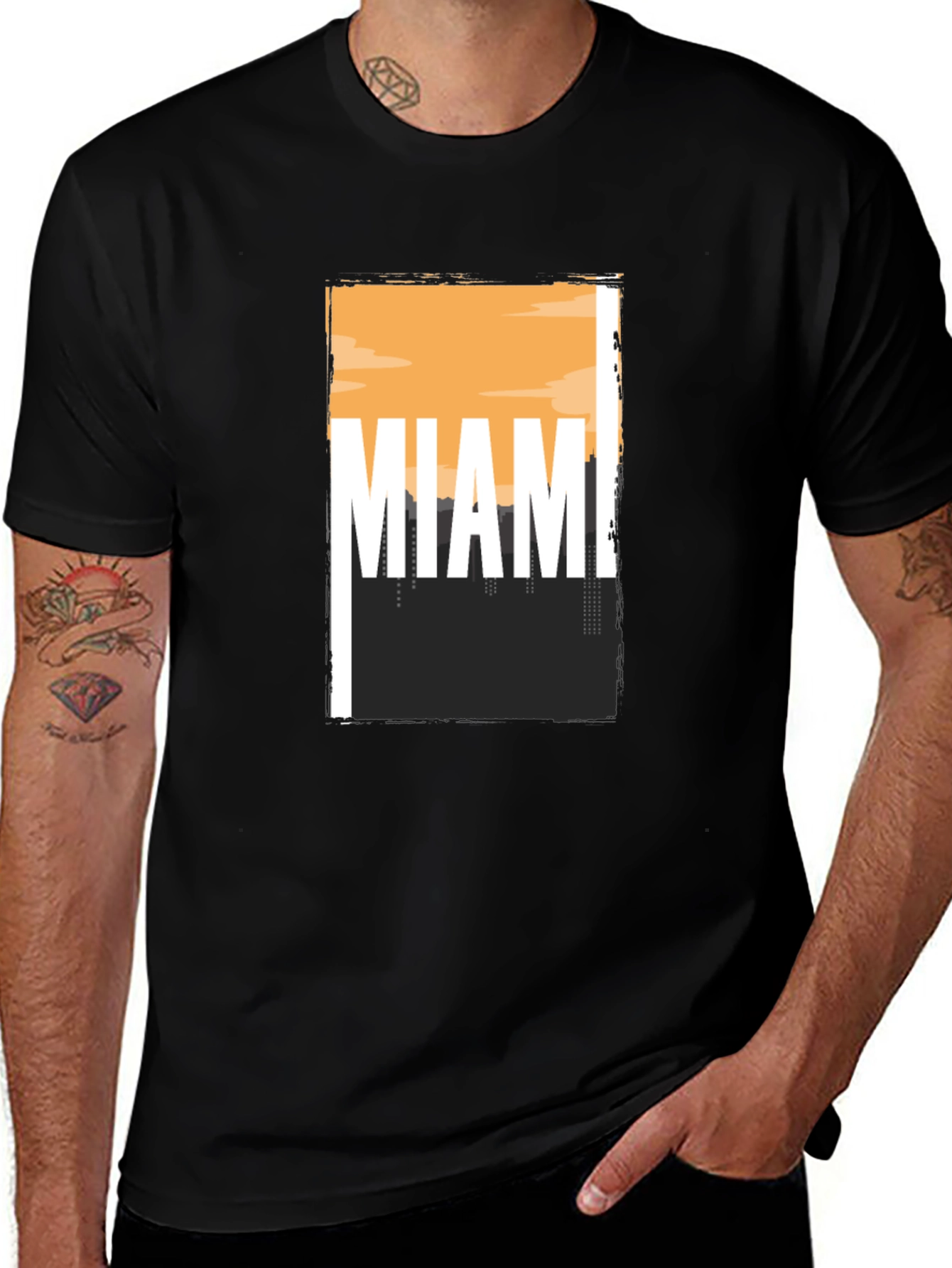Miami Skyline Graphic Tee - Soft Cotton Blend