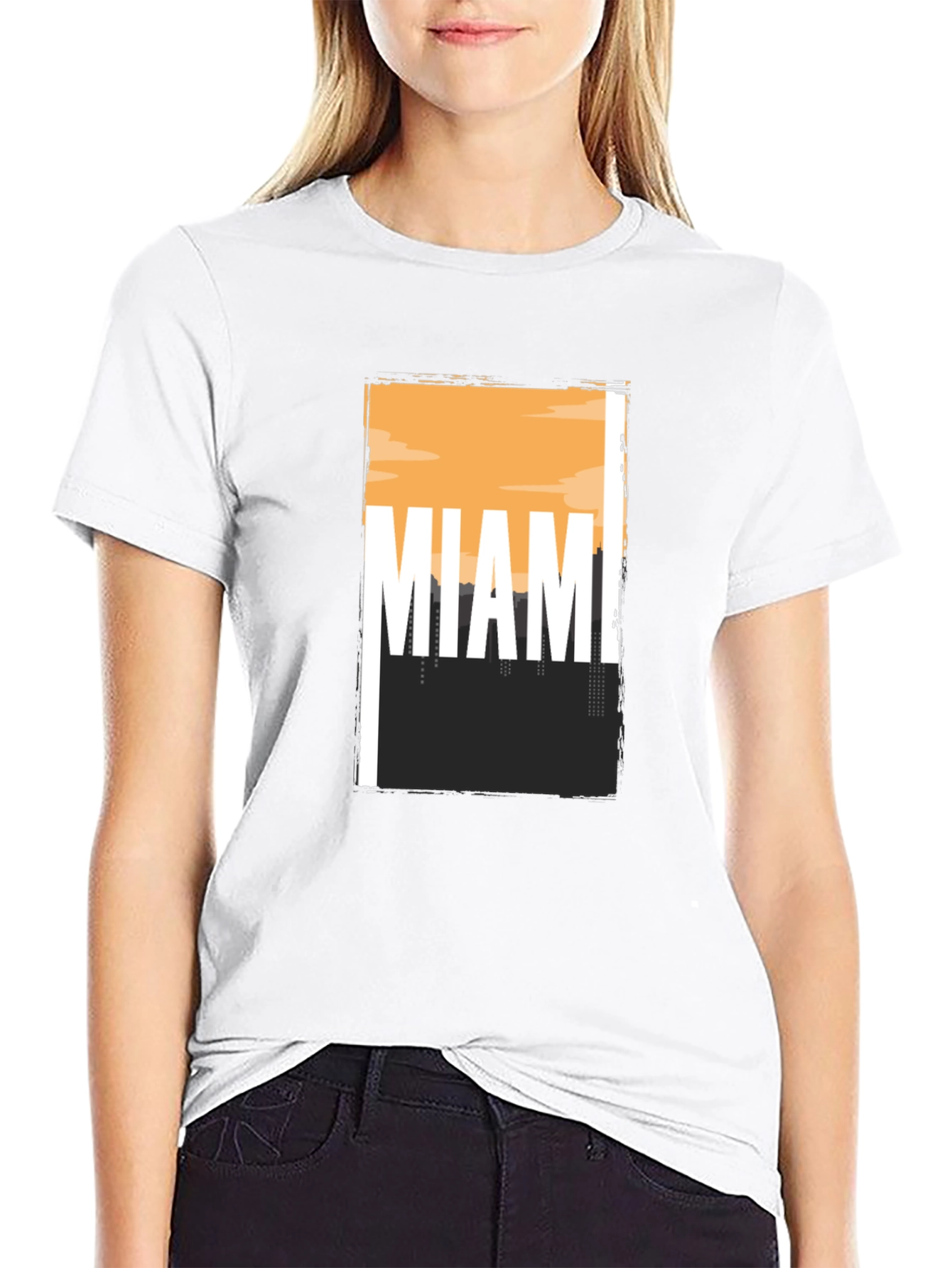 Miami Skyline Graphic Tee - Soft Cotton Blend
