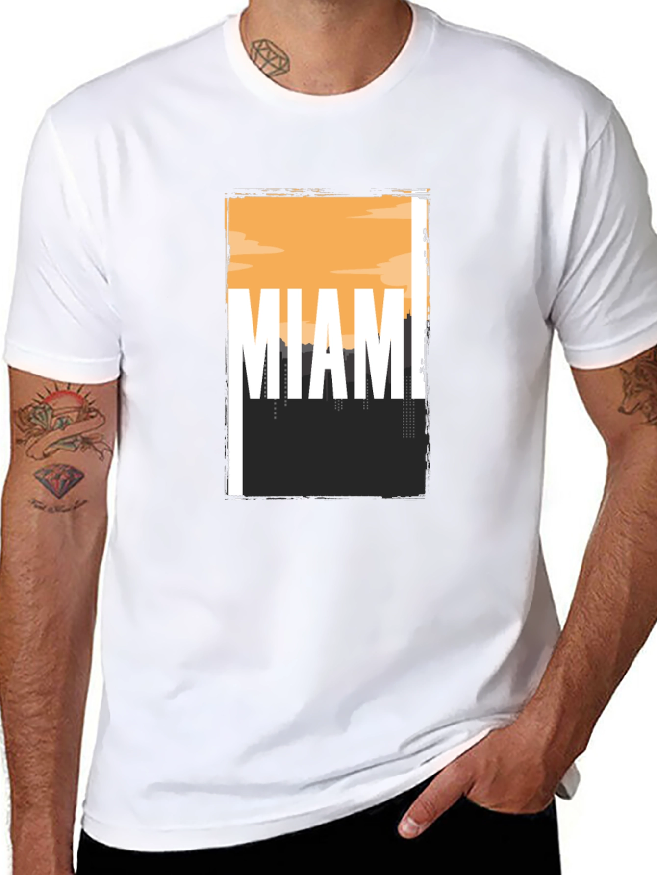 Miami Skyline Graphic Tee - Soft Cotton Blend