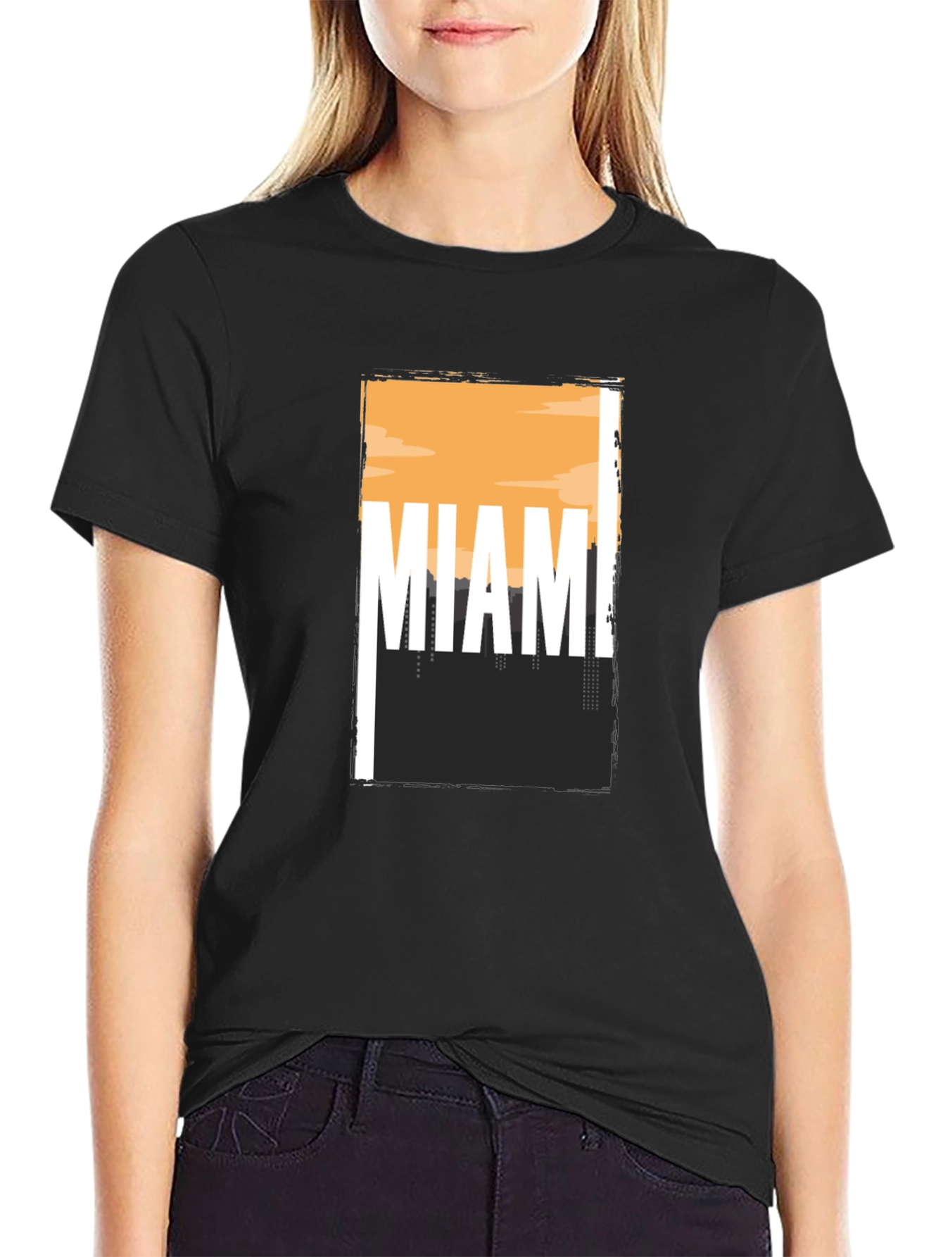 Miami Skyline Graphic Tee - Soft Cotton Blend