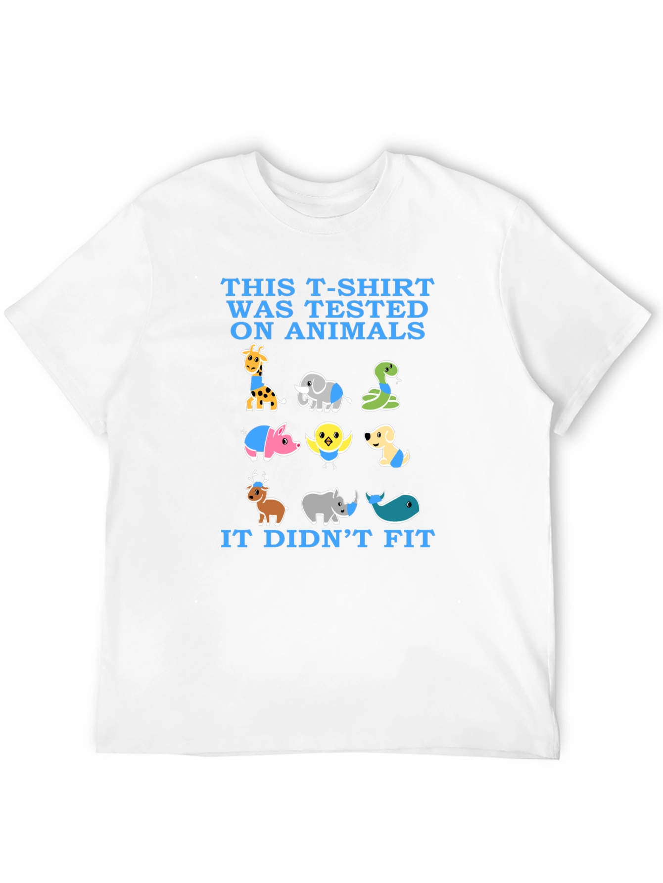Animal Tested Funny Graphic Tee Shirt