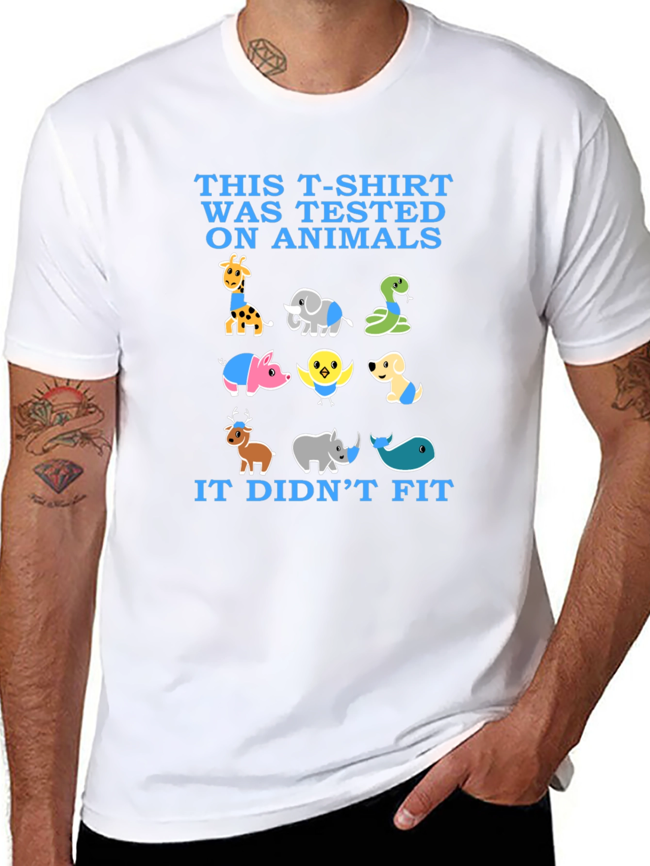Animal Tested Funny Graphic Tee Shirt