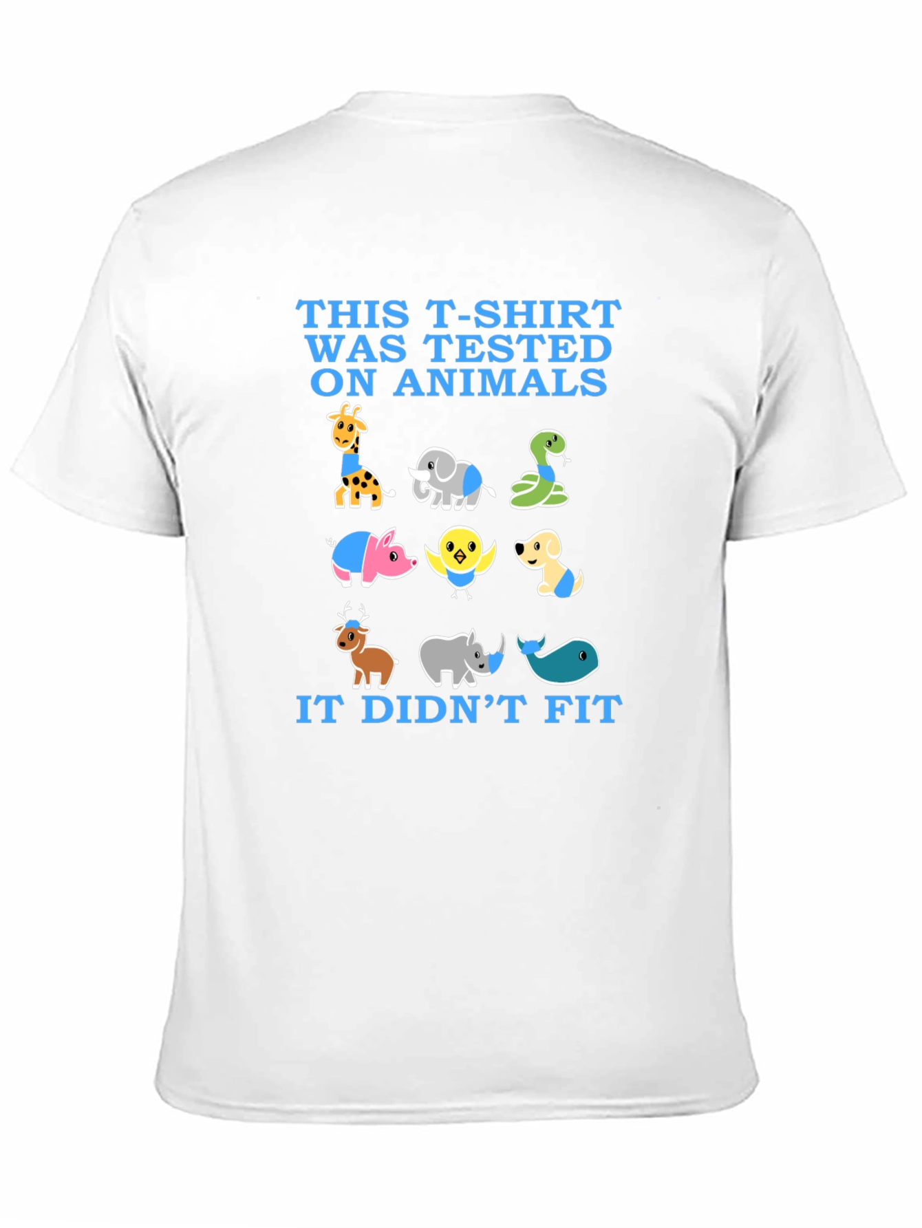 Animal Tested Funny Graphic Tee Shirt