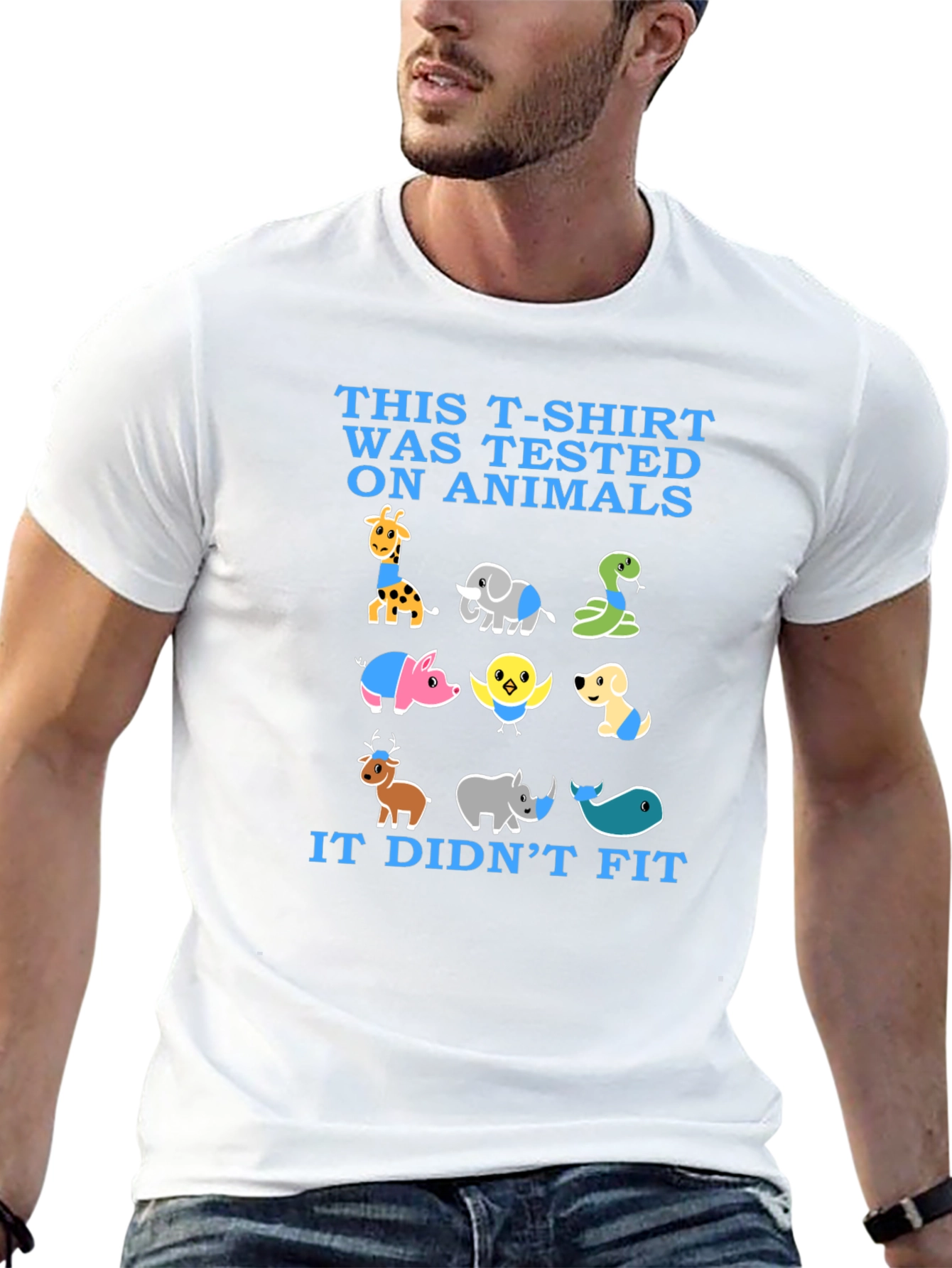 Animal Tested Funny Graphic Tee Shirt