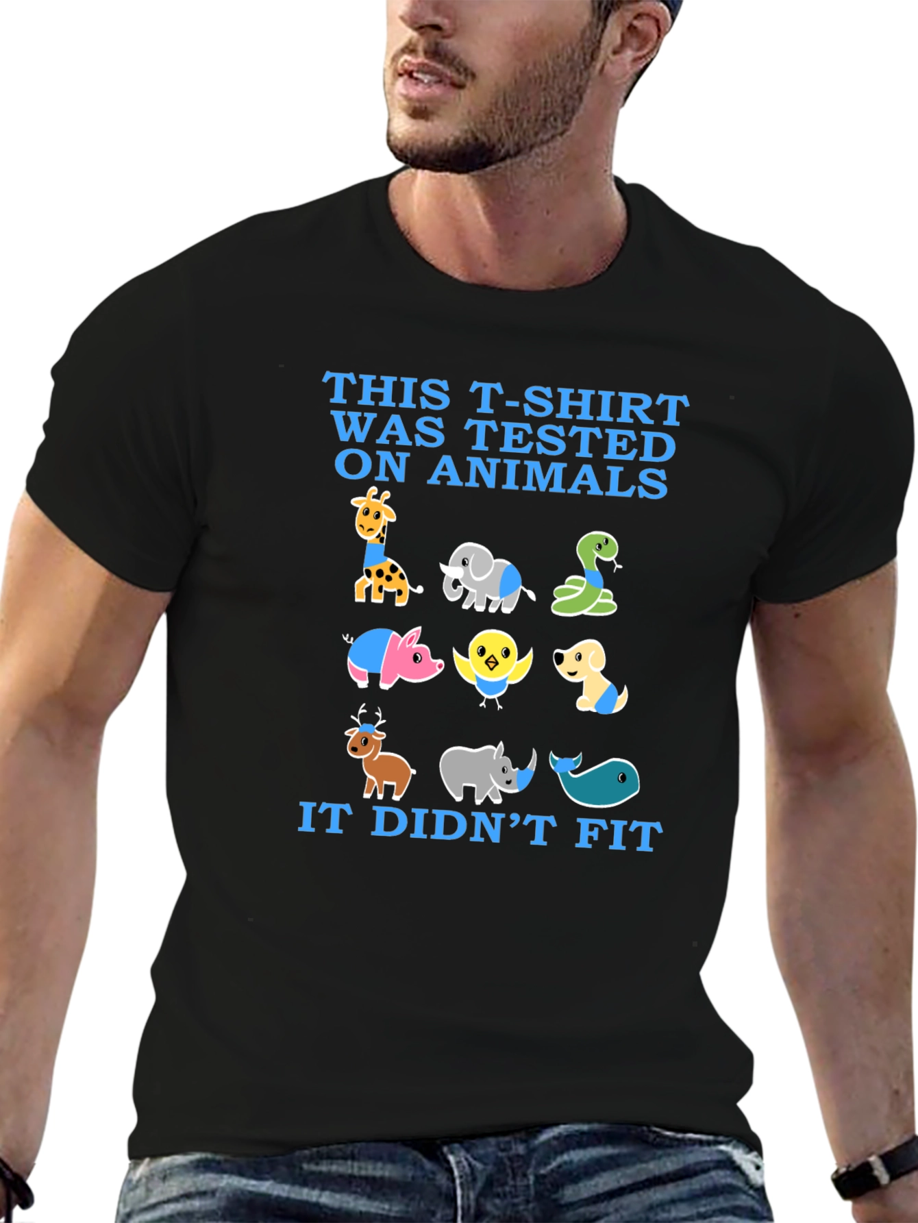 Animal Tested Funny Graphic Tee Shirt