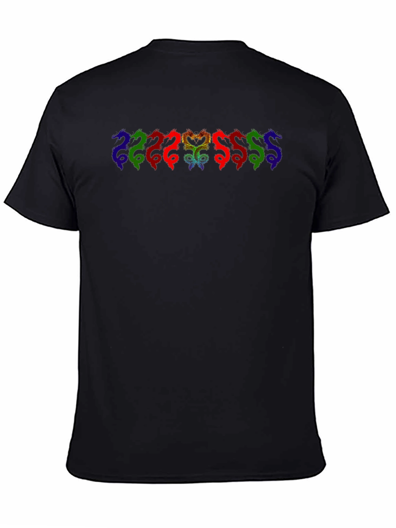 Rainbow Dragon Graphic Black T-Shirt