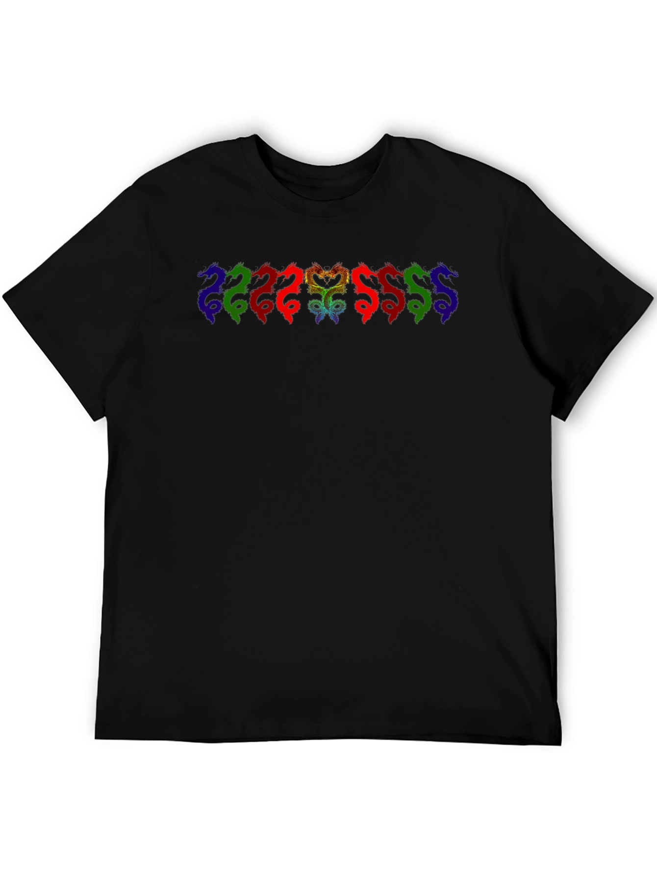 Rainbow Dragon Graphic Black T-Shirt