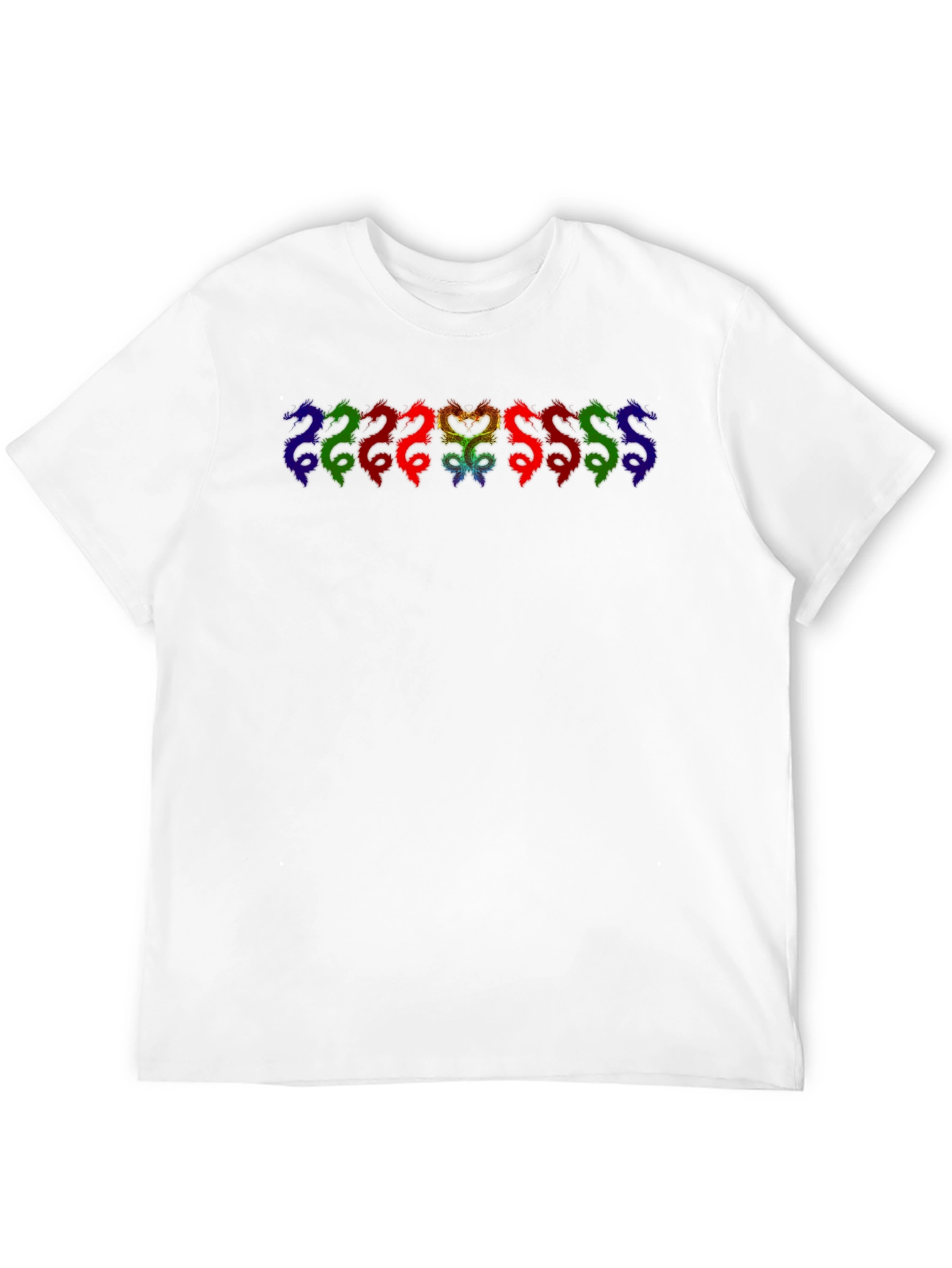 Rainbow Dragon Graphic Black T-Shirt