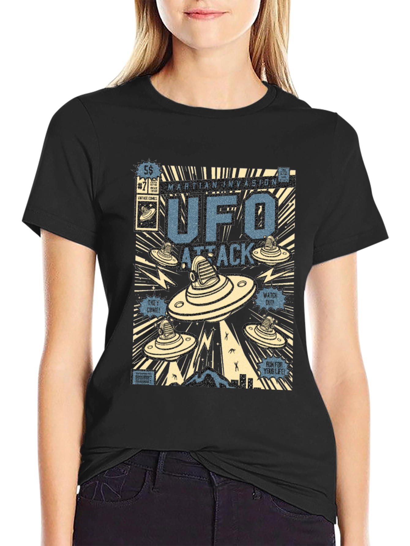 UFO Attack Graphic T-Shirt