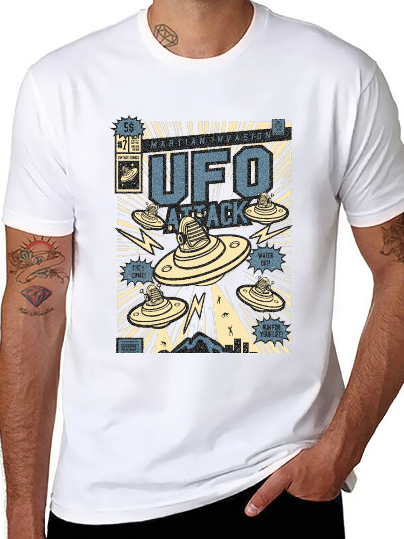 UFO Attack Graphic T-Shirt