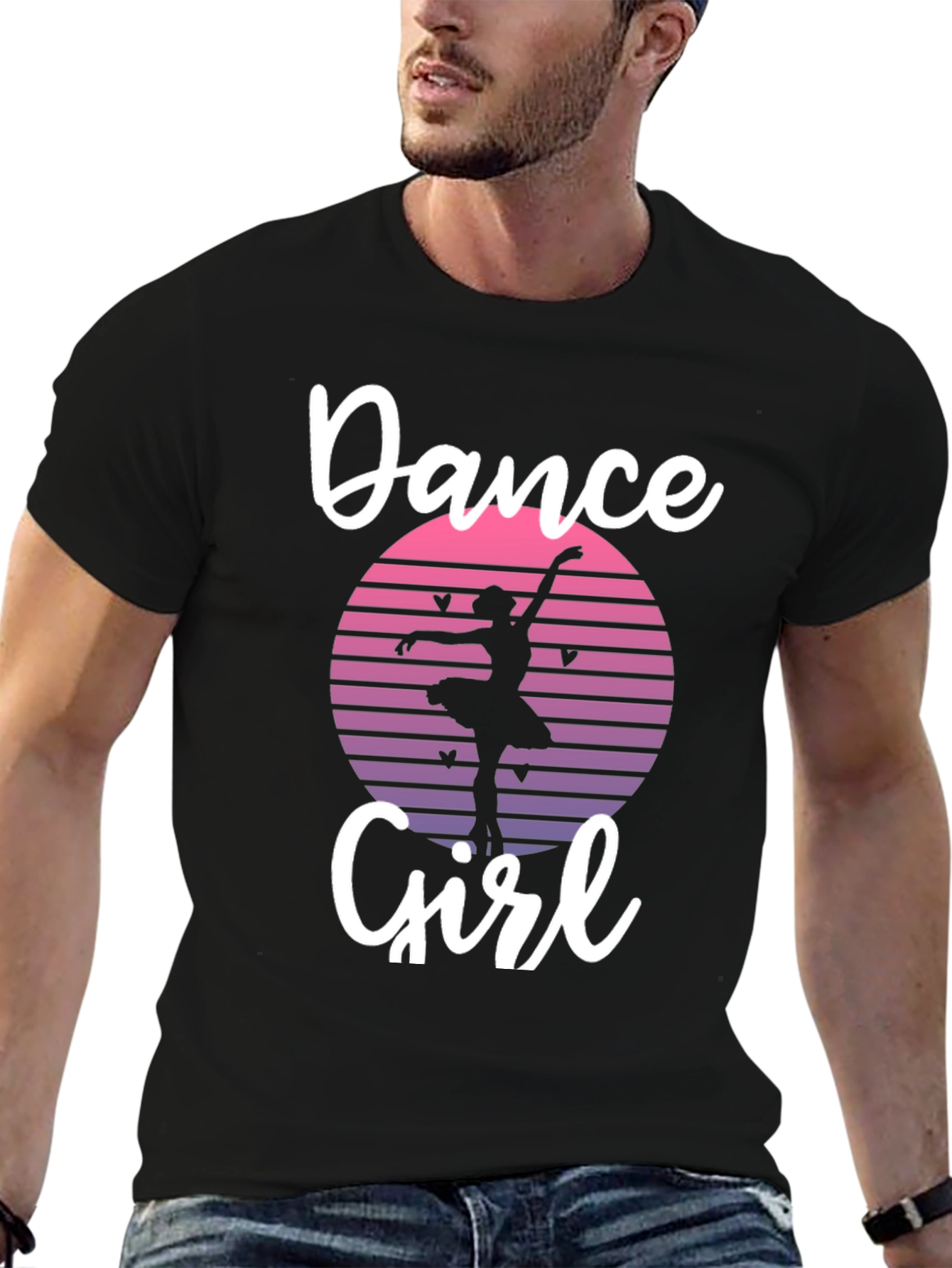 Dance Girl Graphic Tee - Stylish Black T-Shirt