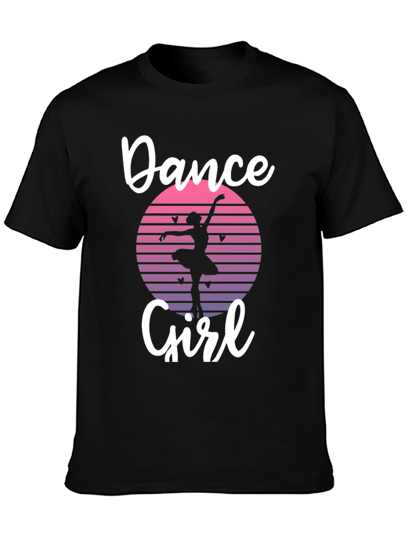 Dance Girl Graphic Tee - Stylish Black T-Shirt