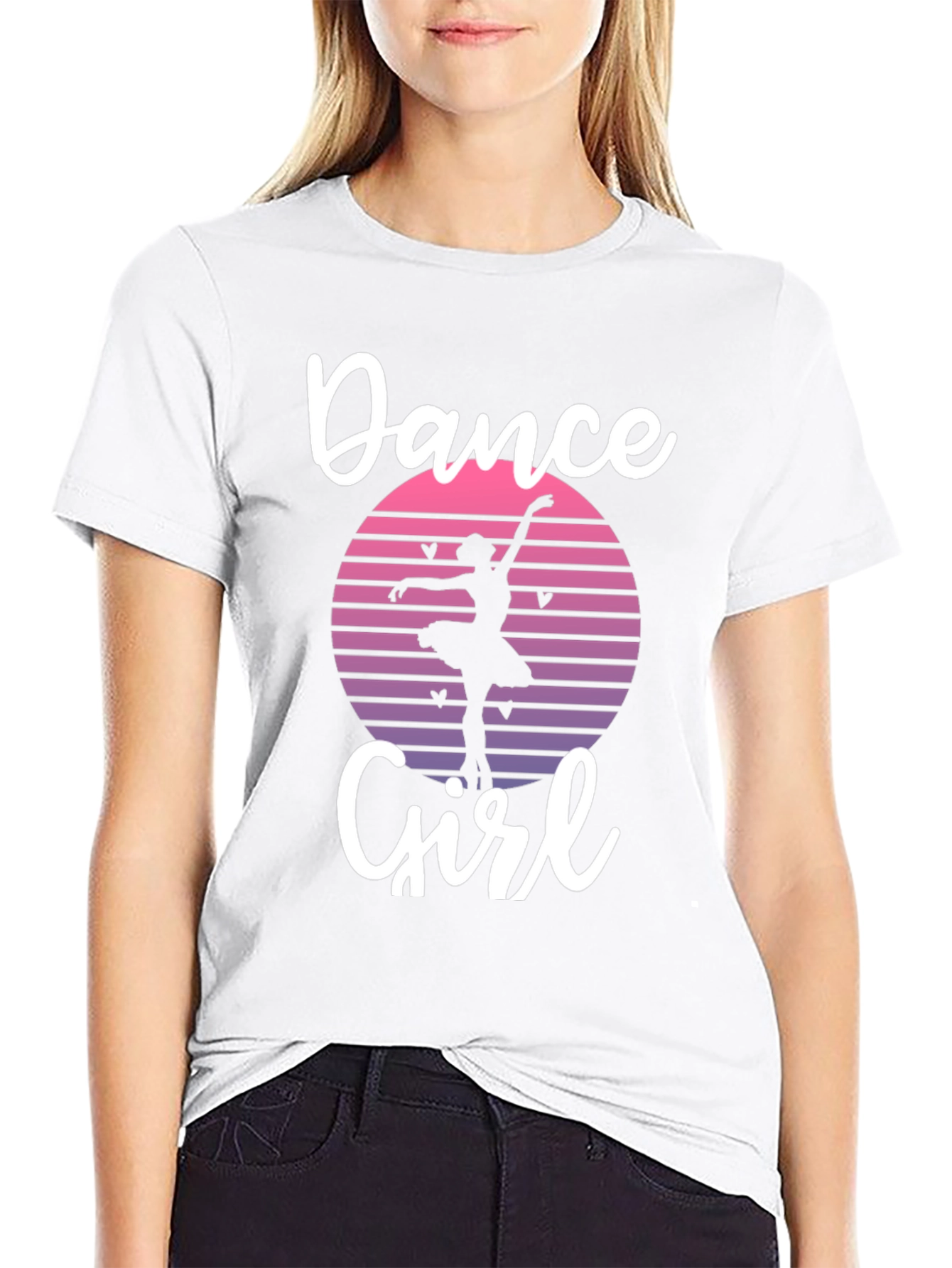 Dance Girl Graphic Tee - Stylish Black T-Shirt