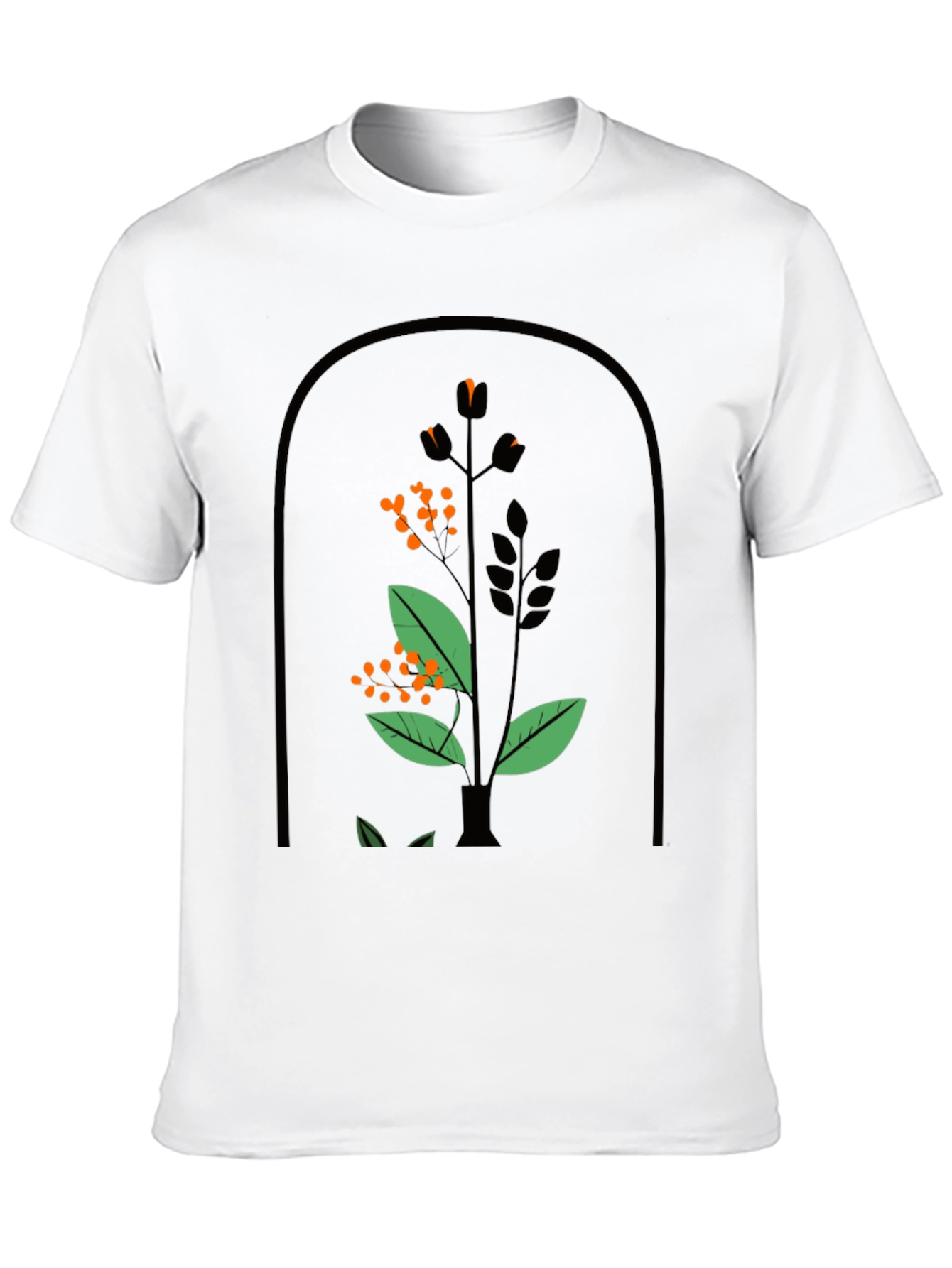 Botanical Graphic Tee - Black Unisex T-Shirt