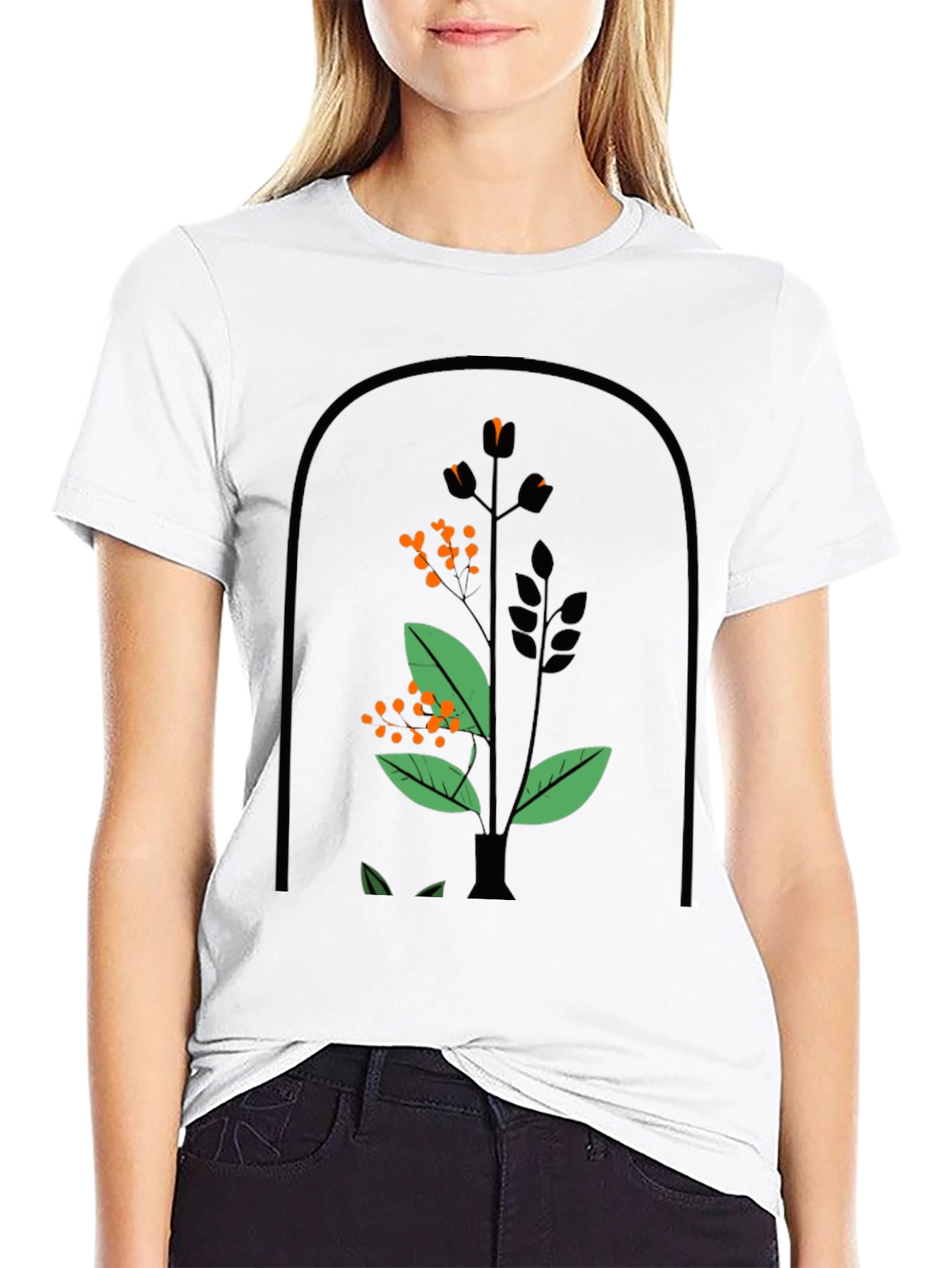 Botanical Graphic Tee - Black Unisex T-Shirt