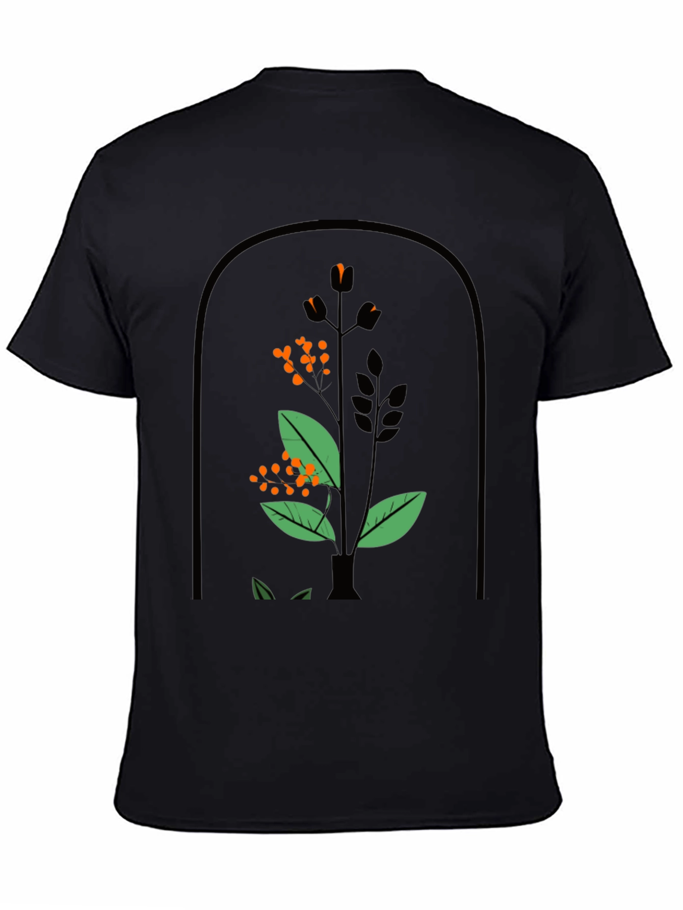 Botanical Graphic Tee - Black Unisex T-Shirt