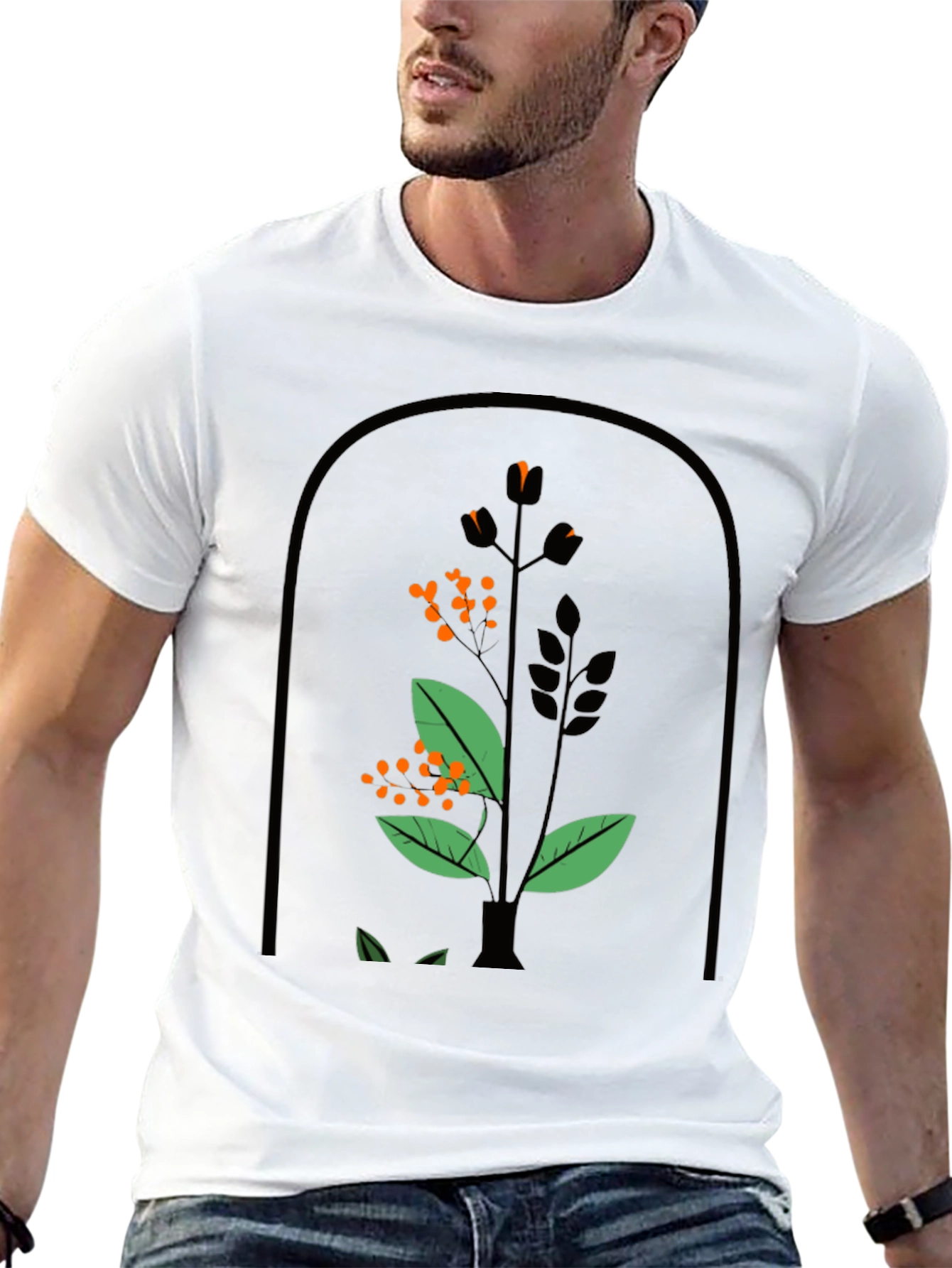 Botanical Graphic Tee - Black Unisex T-Shirt
