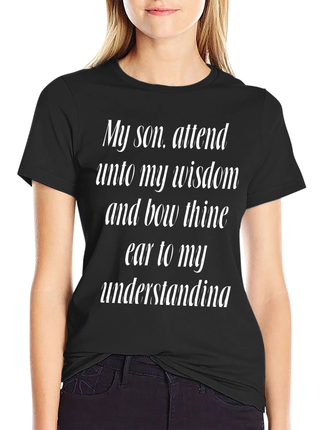 Wisdom Black Tee - Hearken to Understanding