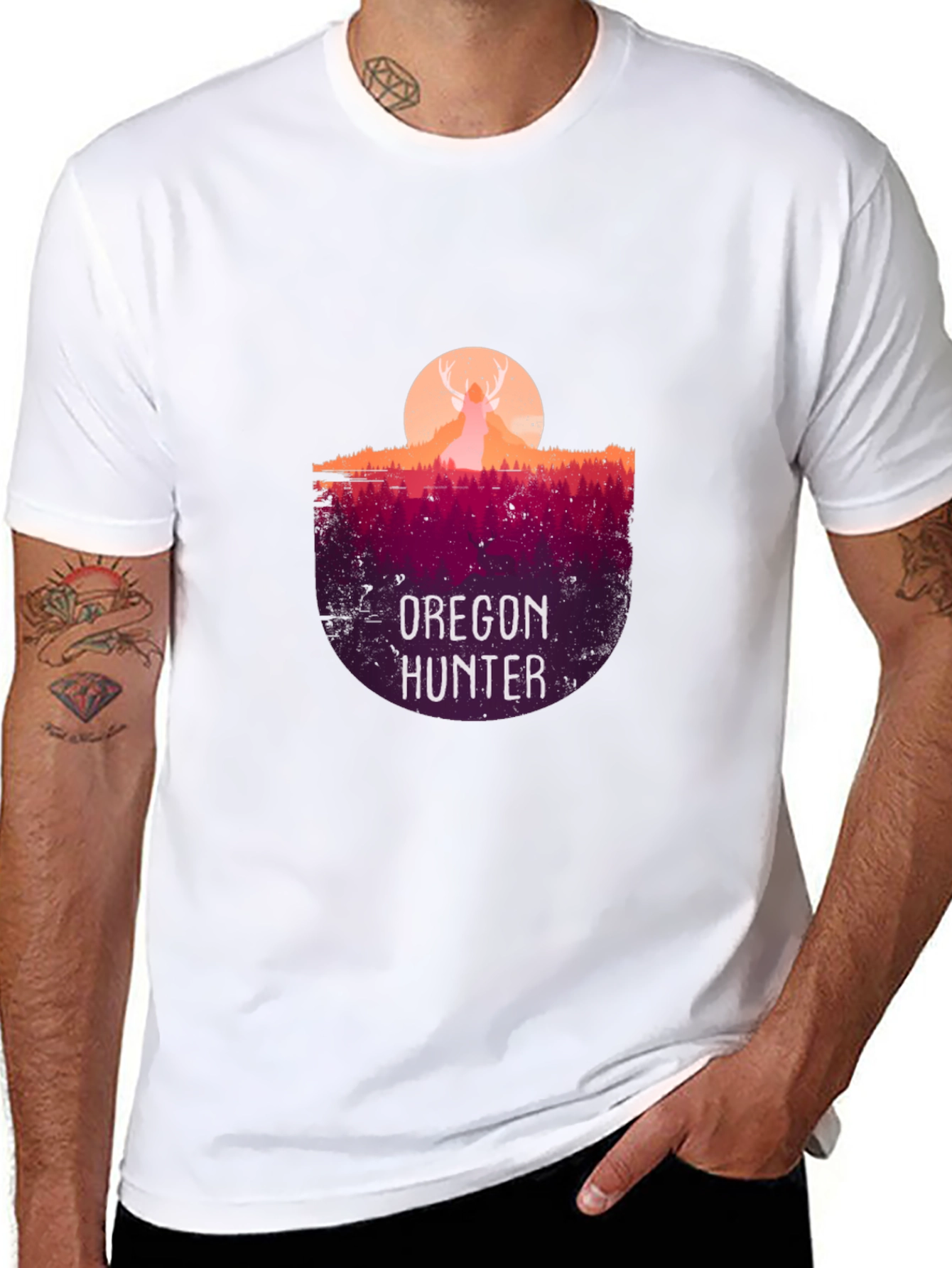 Oregon Hunter Graphic T-Shirt - Deer Silhouette