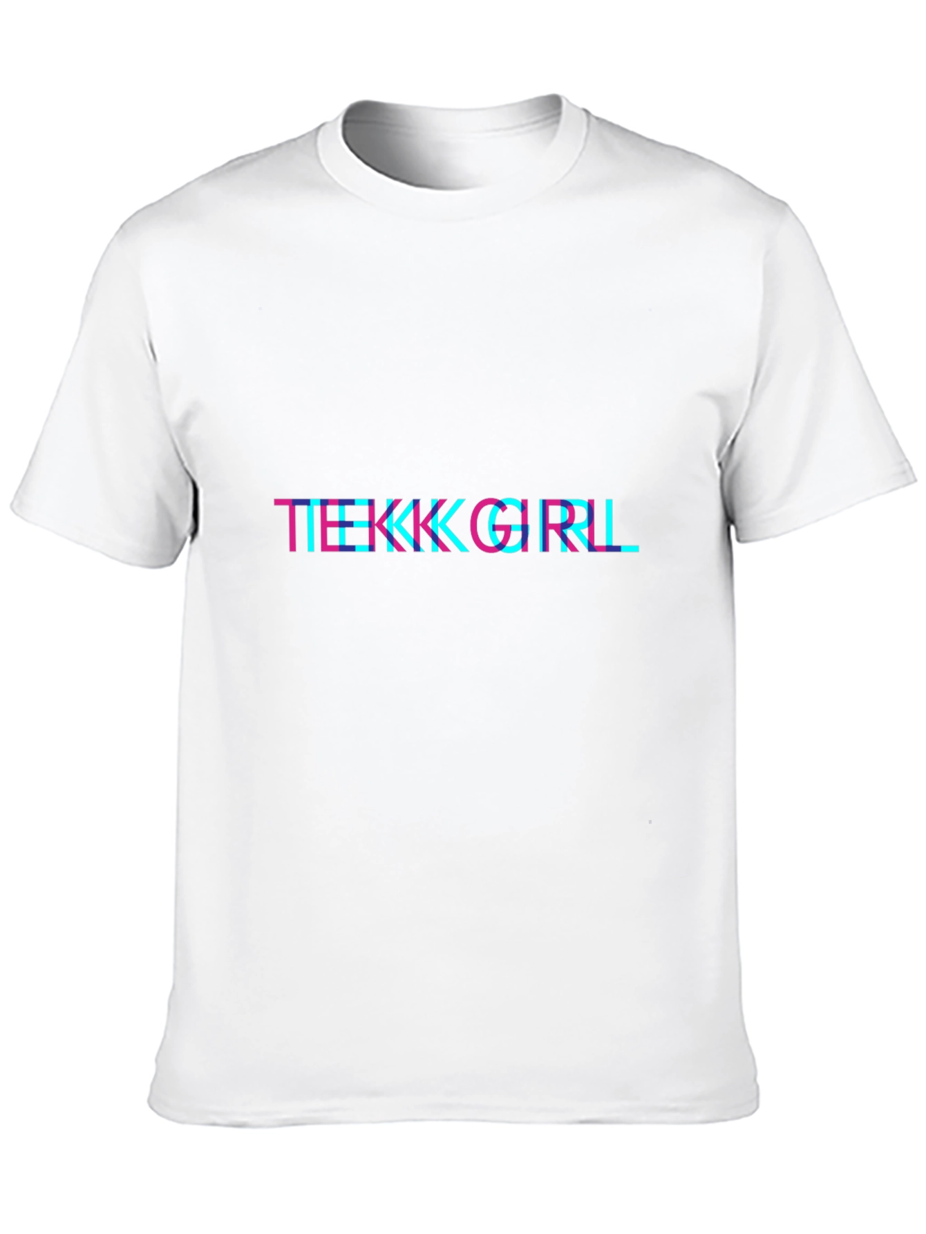 Tekk Girl Glitch Style Black T-Shirt