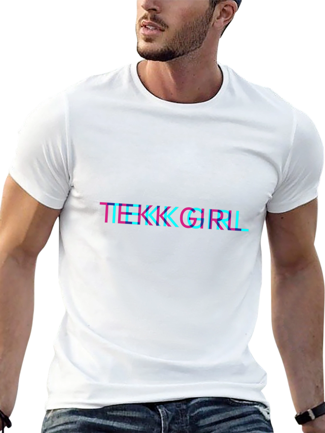 Tekk Girl Glitch Style Black T-Shirt