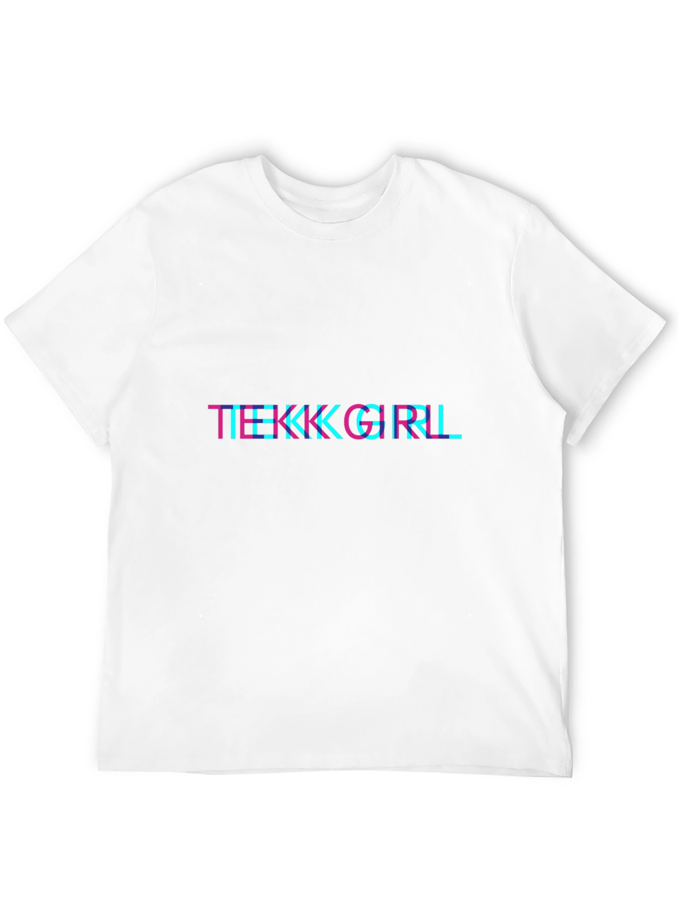 Tekk Girl Glitch Style Black T-Shirt
