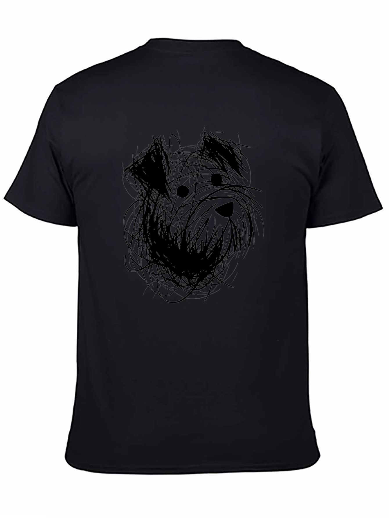 Abstract Dog Graphic Tee - Black